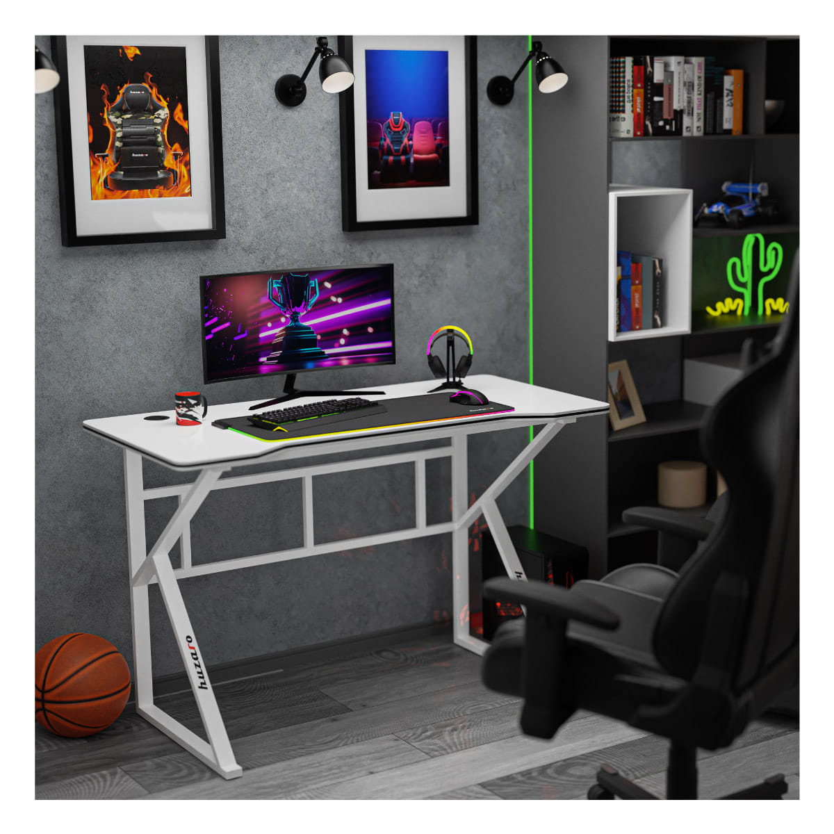 Escritorio para videojuegos Huzaro Hero 1.6 White de 120 cm