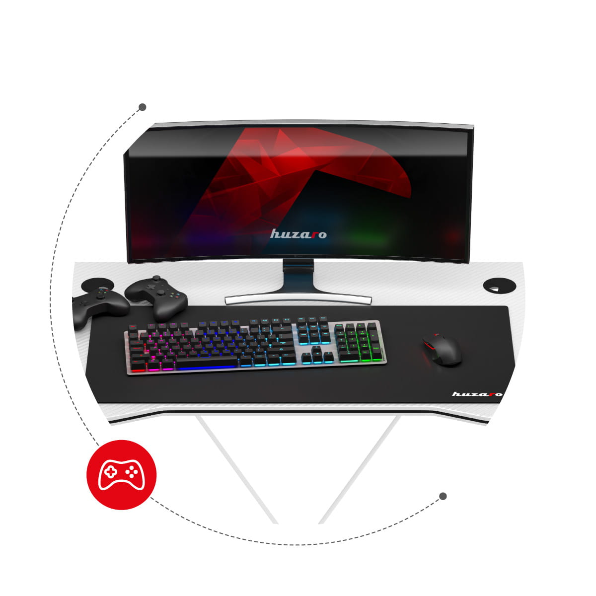 Escritorio para videojuegos Huzaro Hero 1.4 Blanco 100 cm