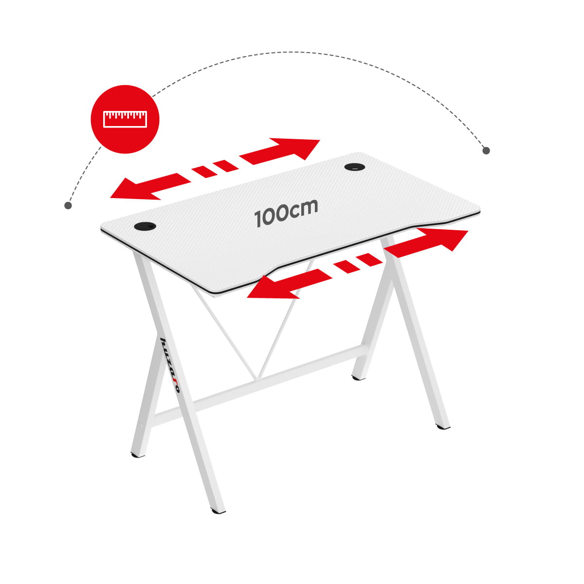 Escritorio para videojuegos Huzaro Hero 1.4 Blanco 100 cm