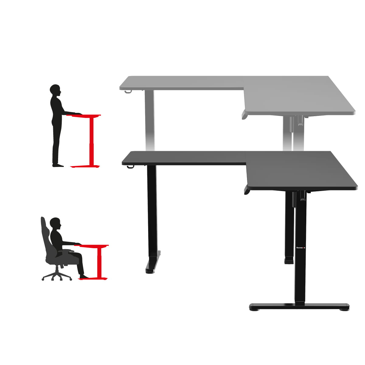 Escritorio esquinero eléctrico Huzaro Hero 9,5 de 160 cm