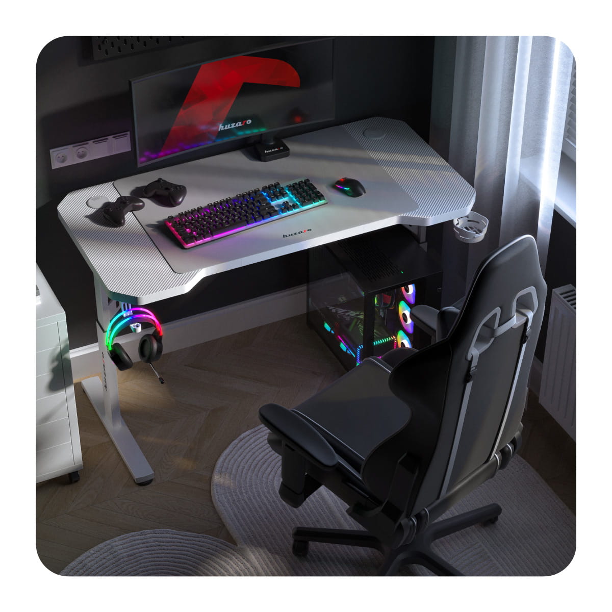 Escritorio para videojuegos Huzaro Hero 2.6 Blanco 120 cm