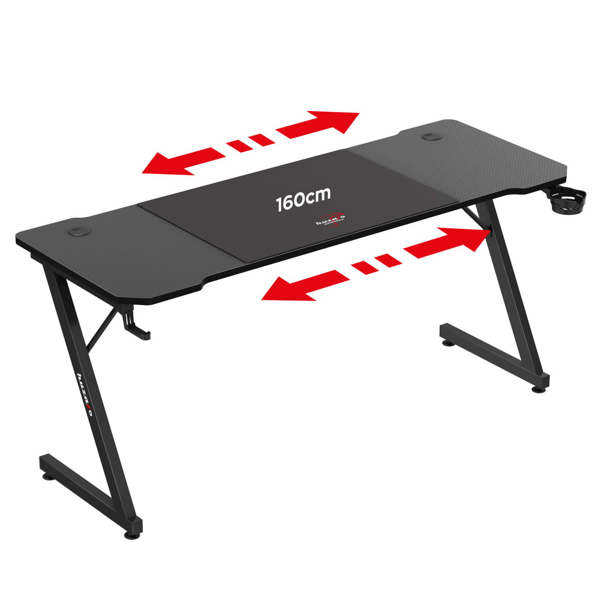 Escritorio para videojuegos Huzaro Hero 4.8 Black de 160 cm