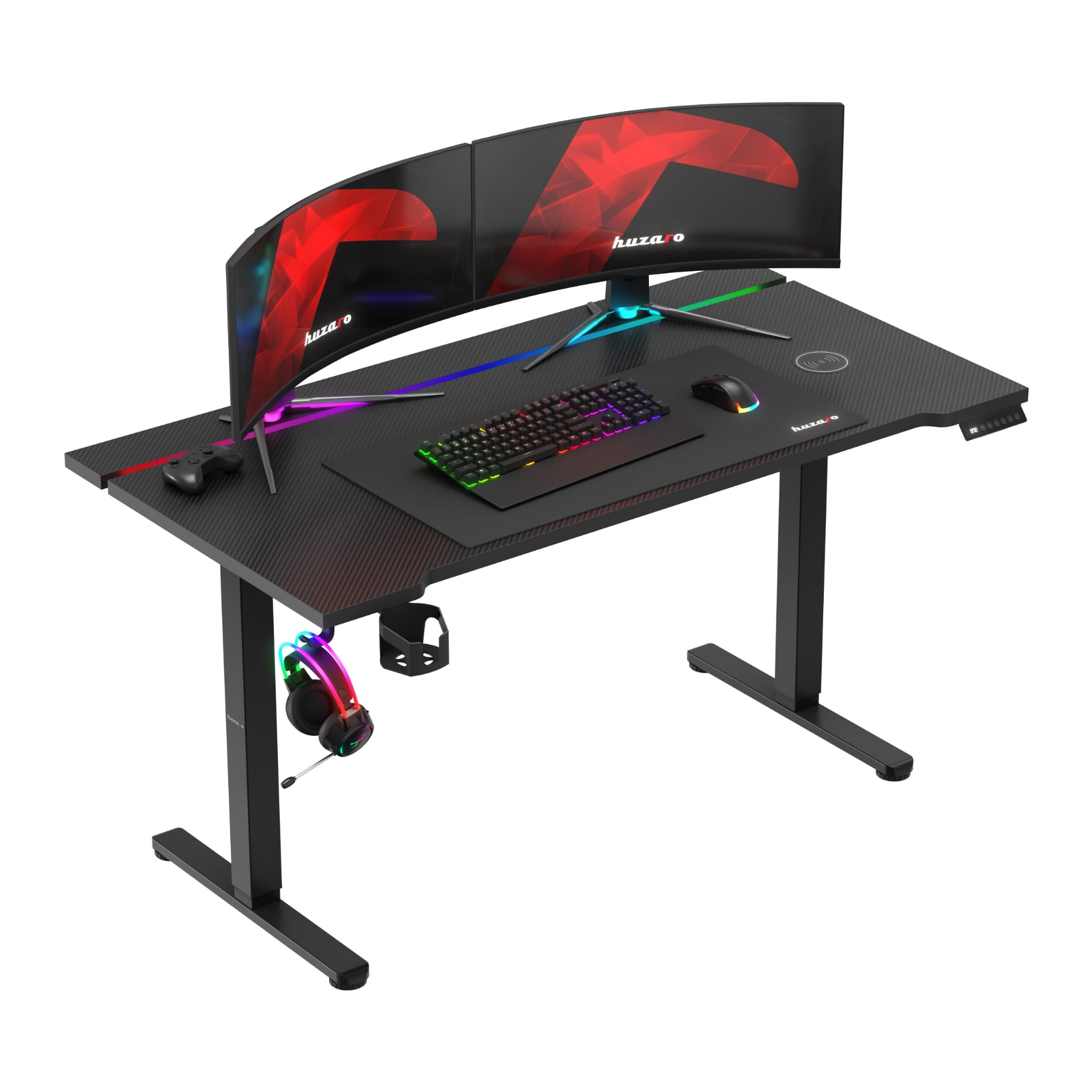 Escritorio eléctrico Huzaro Hero 8.7 RGB LED de 140 cm