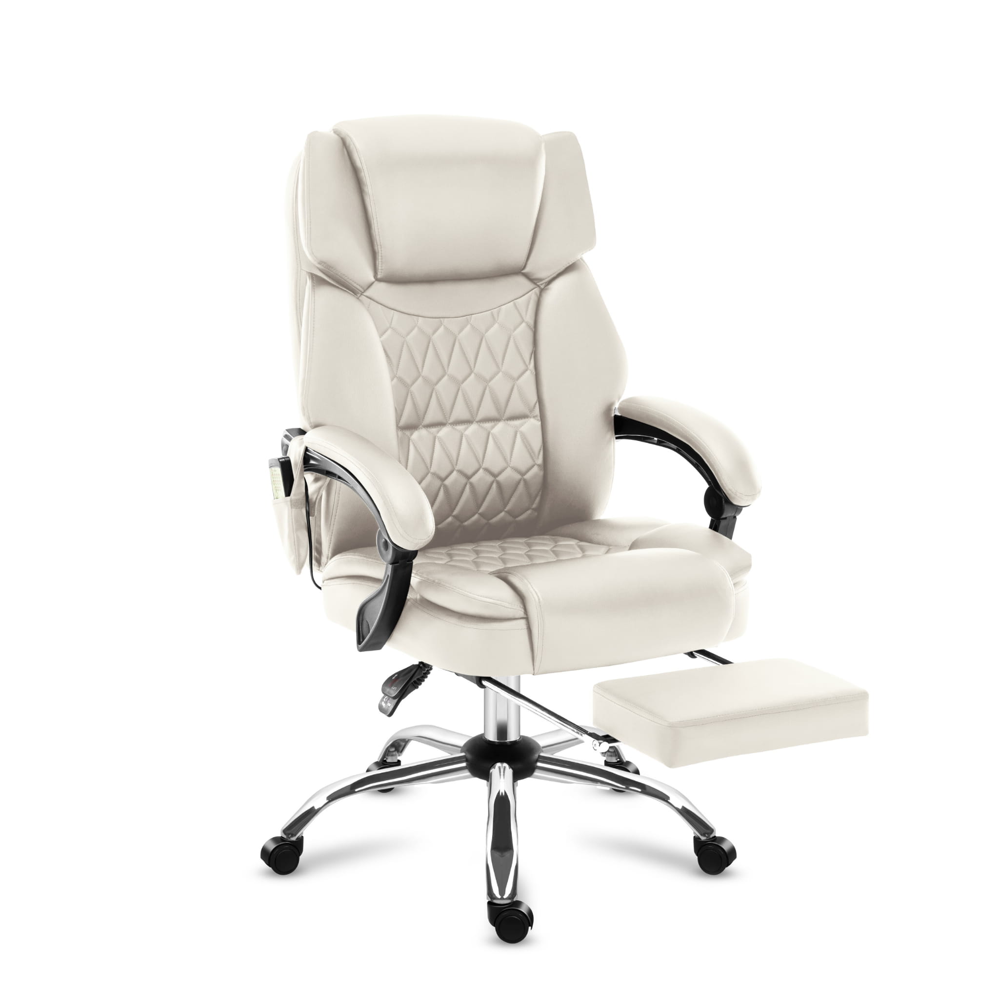 Sillón de oficina con función de masaje y reposapiés Mark Adler Boss 6.0 Beige