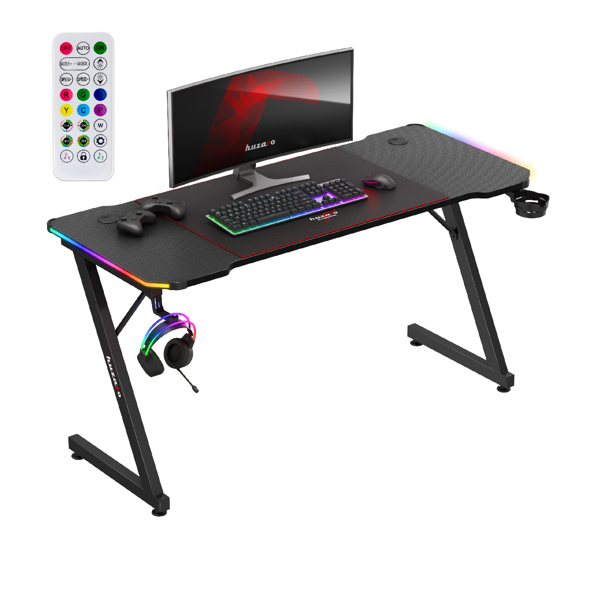 Escritorio para videojuegos Huzaro Hero 3.3 RGB de 140 cm