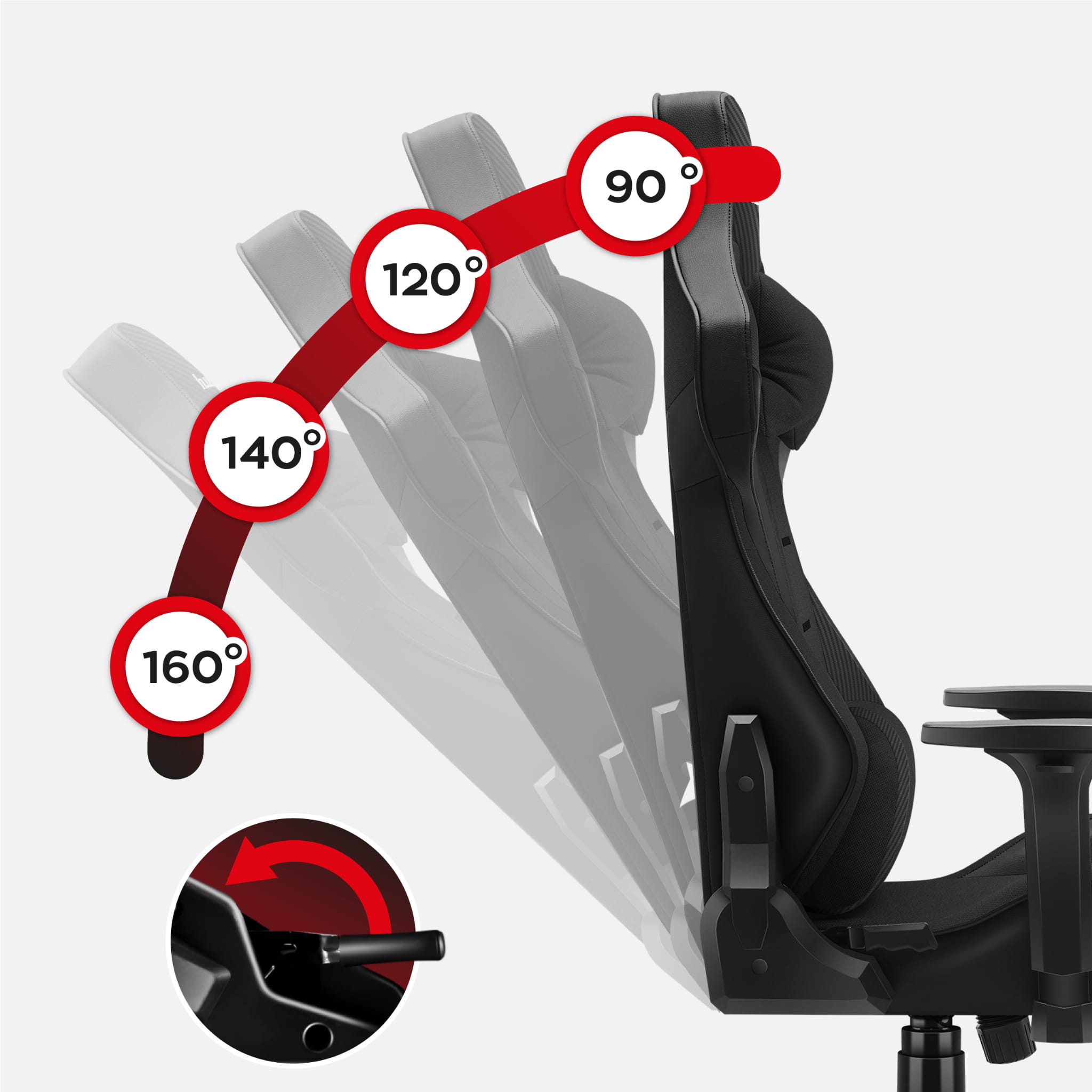 Sillón gaming HUZARO FORCE 7.6 Negro