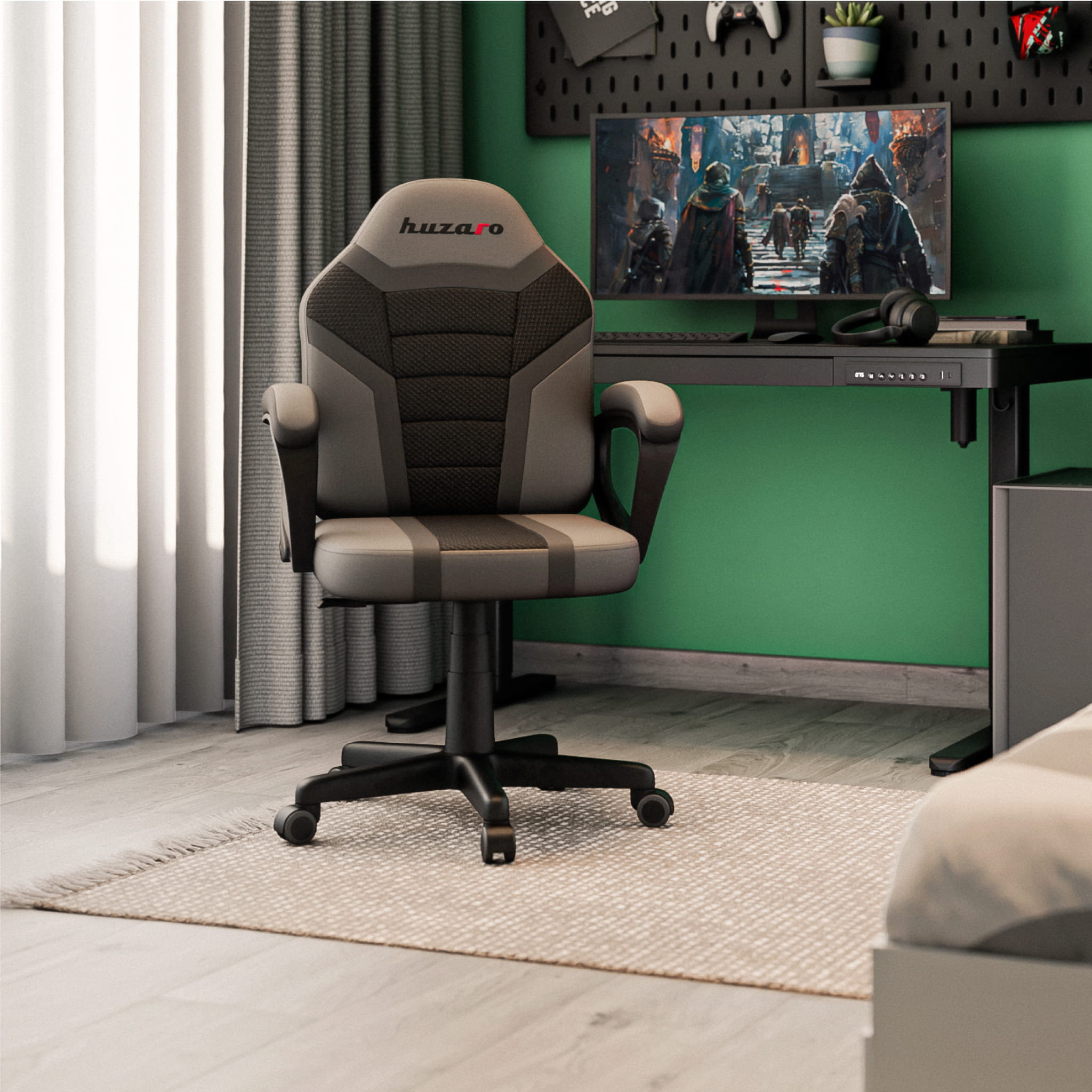 Sillón gaming para niños HUZARO RANGER 1.0 Grey Mesh