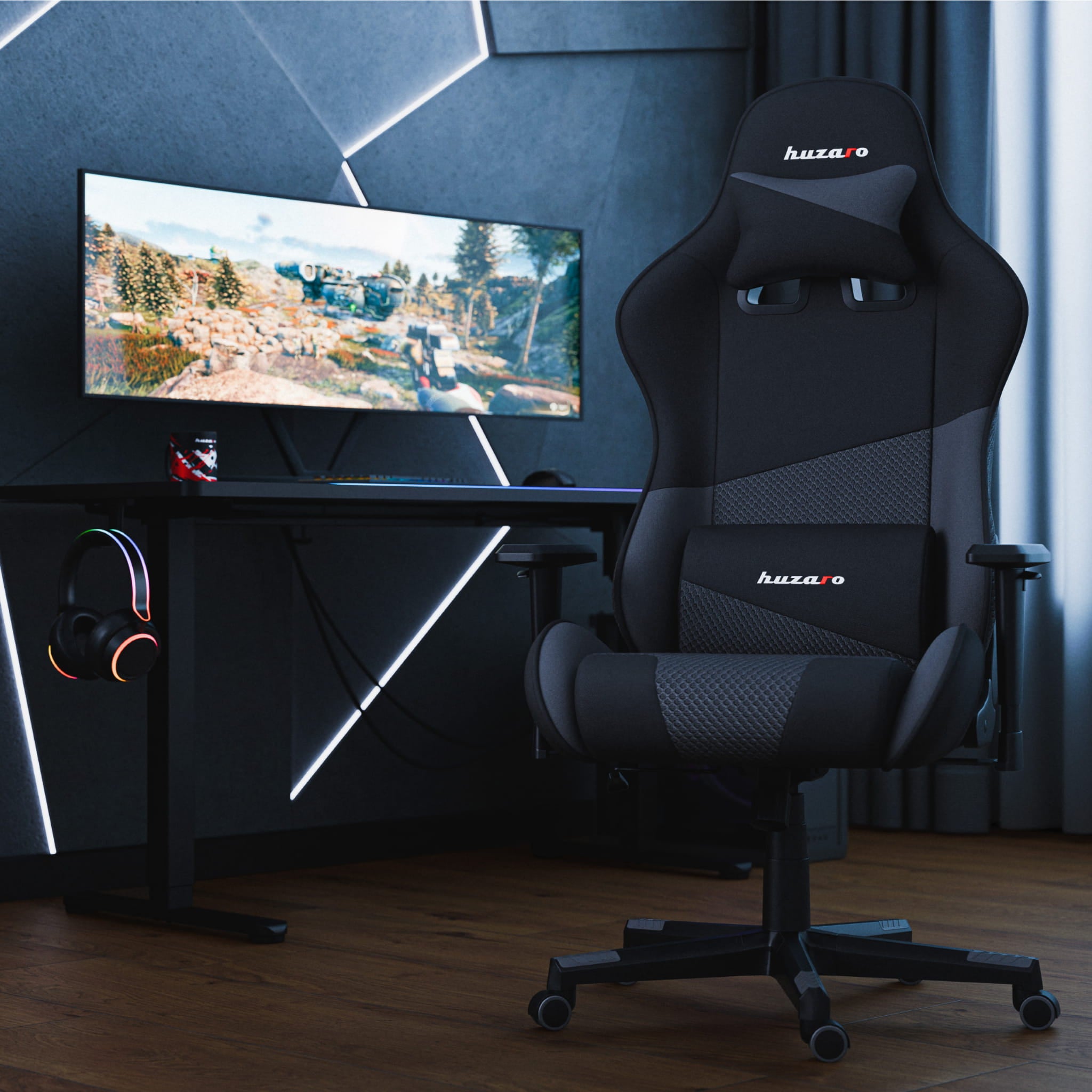 Sillón gaming HUZARO FORCE 6.2  Grey Mesh