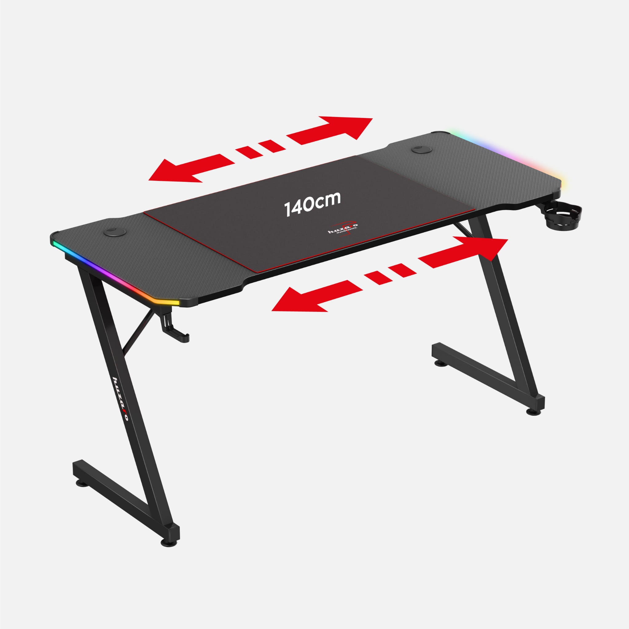 Escritorio para videojuegos Huzaro Hero 3.3 Black de 140 cm