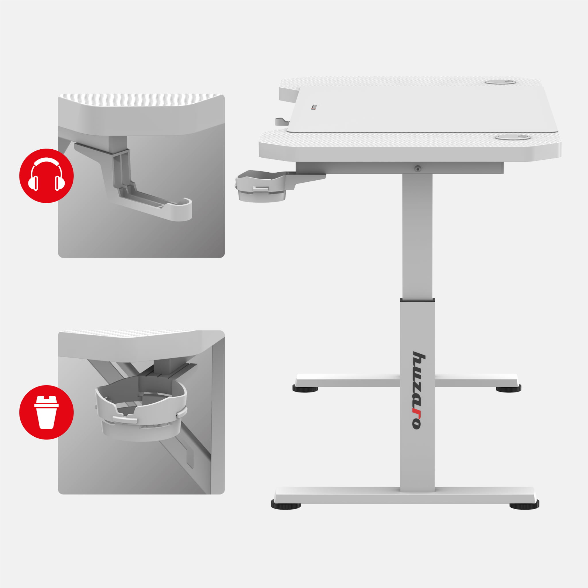 Escritorio para videojuegos Huzaro Hero 2.6 Blanco 120 cm
