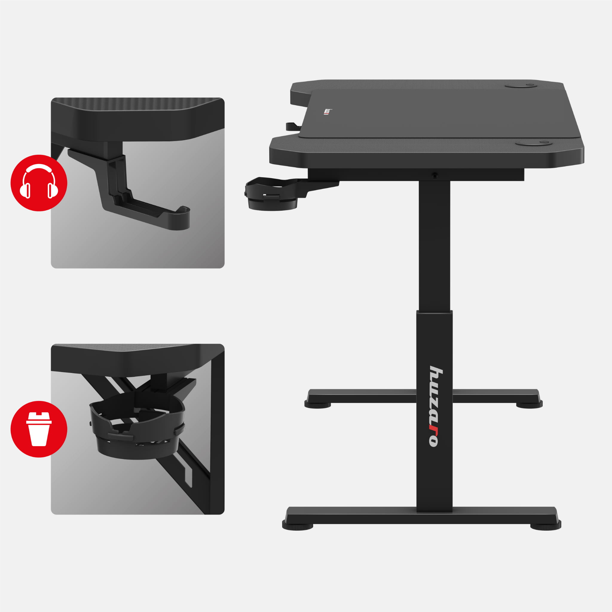 Escritorio para videojuegos Huzaro Hero 2.6 Black de 120 cm
