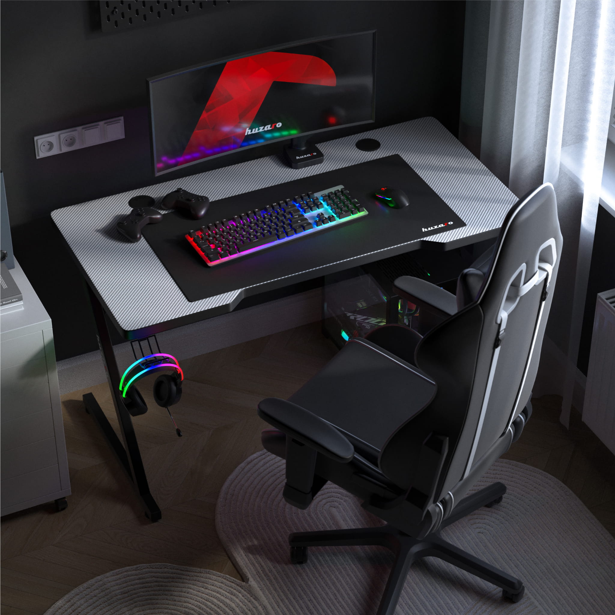 Escritorio para videojuegos Huzaro Hero 2.5 Blanco 120 cm
