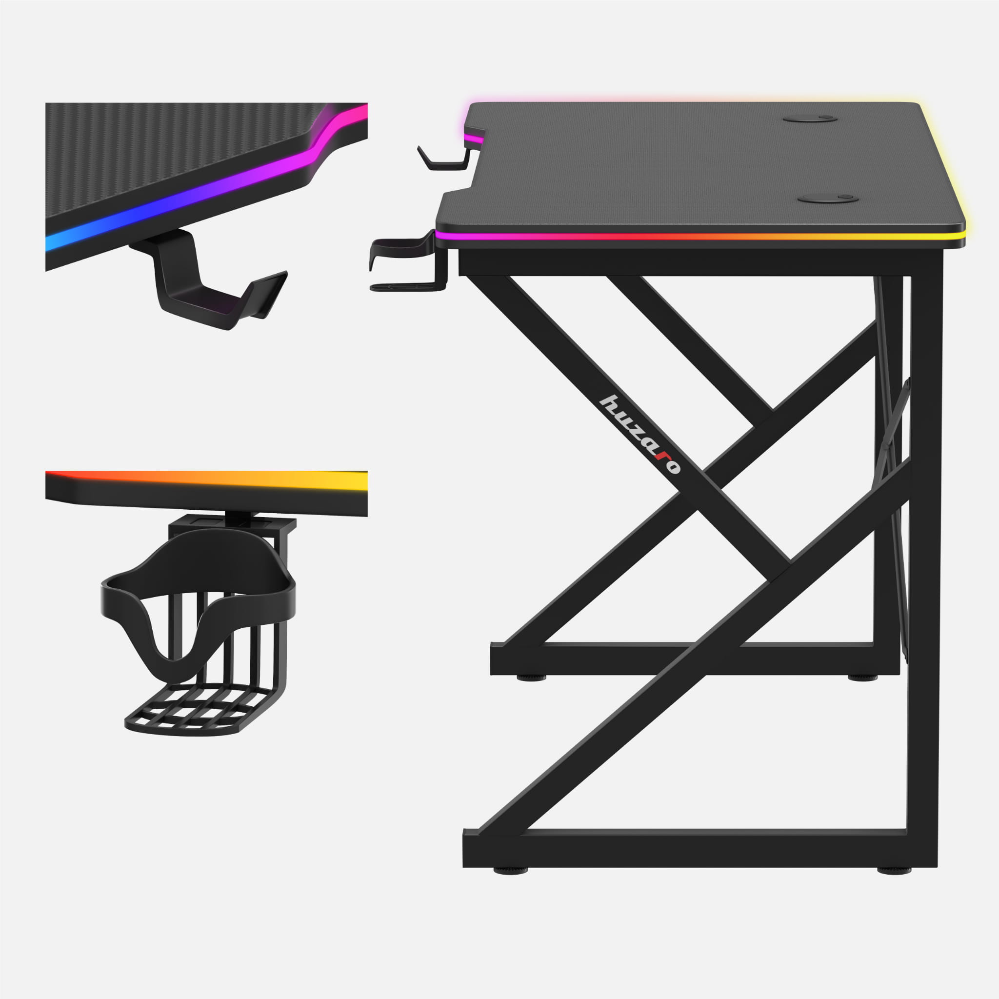 Escritorio para videojuegos Huzaro Hero 1.7 RGB Negro 120 cm