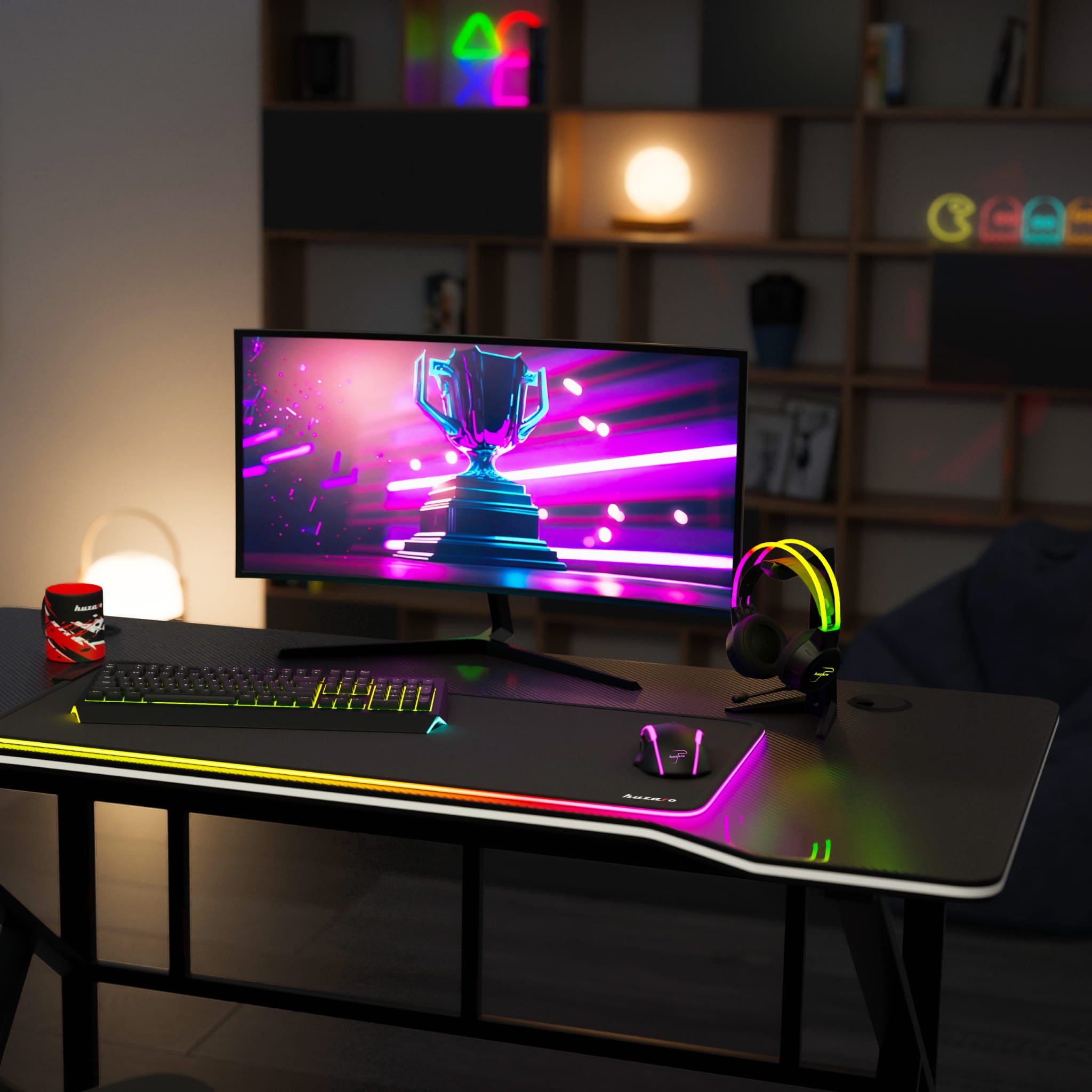 Escritorio para videojuegos Huzaro Hero 1.6 Black de 120 cm