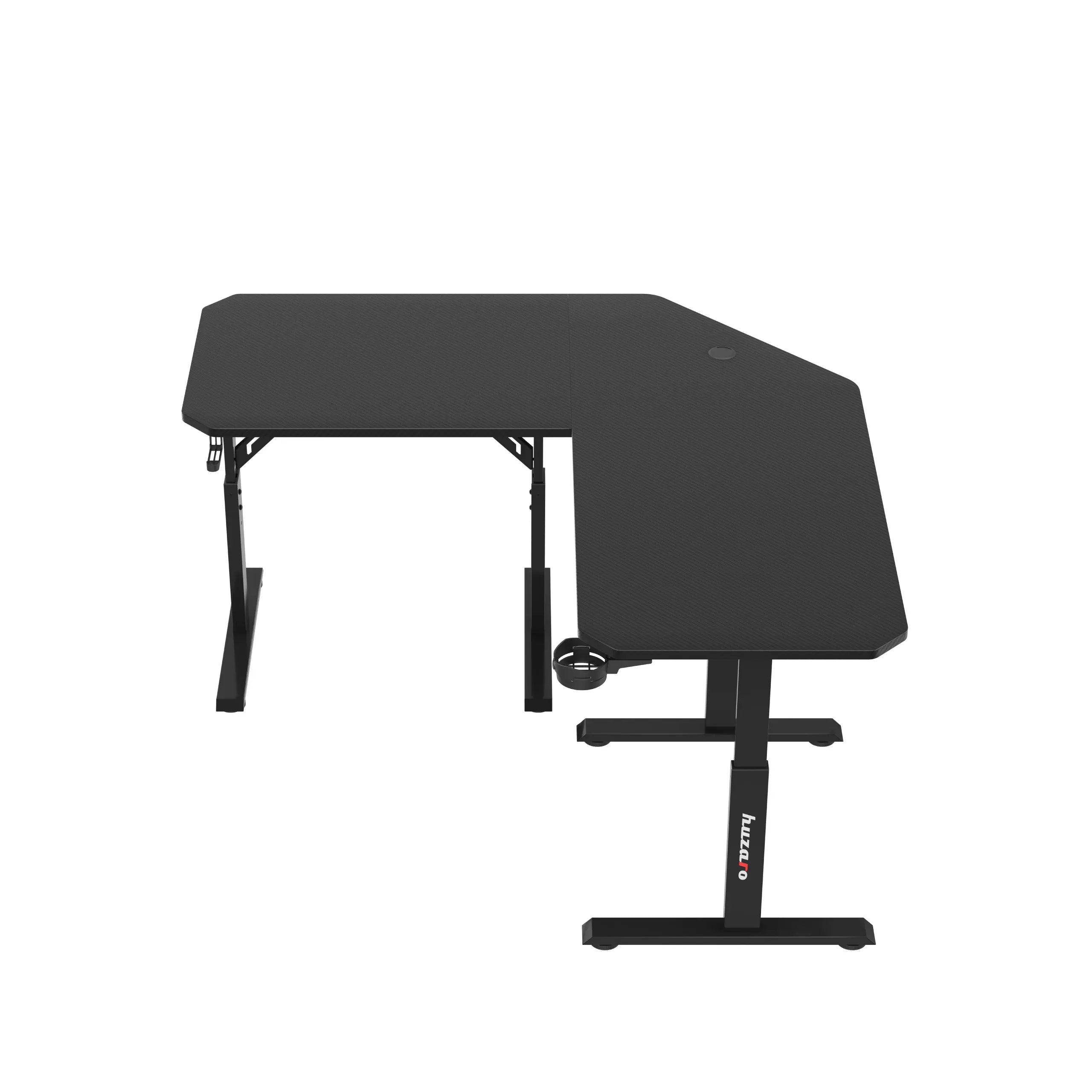 Escritorio gaming de esquina con altura regulable Huzaro Hero 7.3 Black