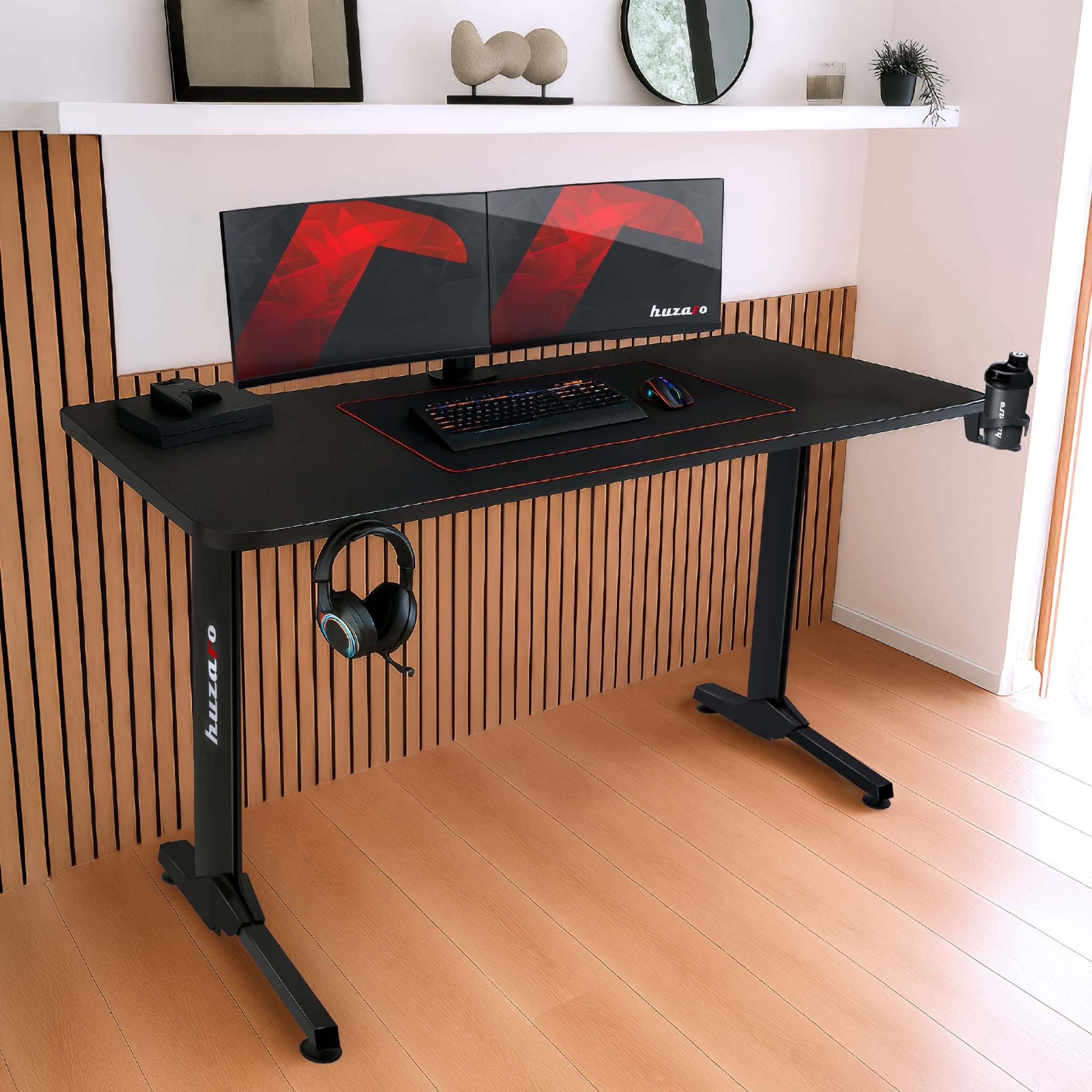 Escritorio para videojuegos Huzaro Hero 4.7 Black de 160 cm