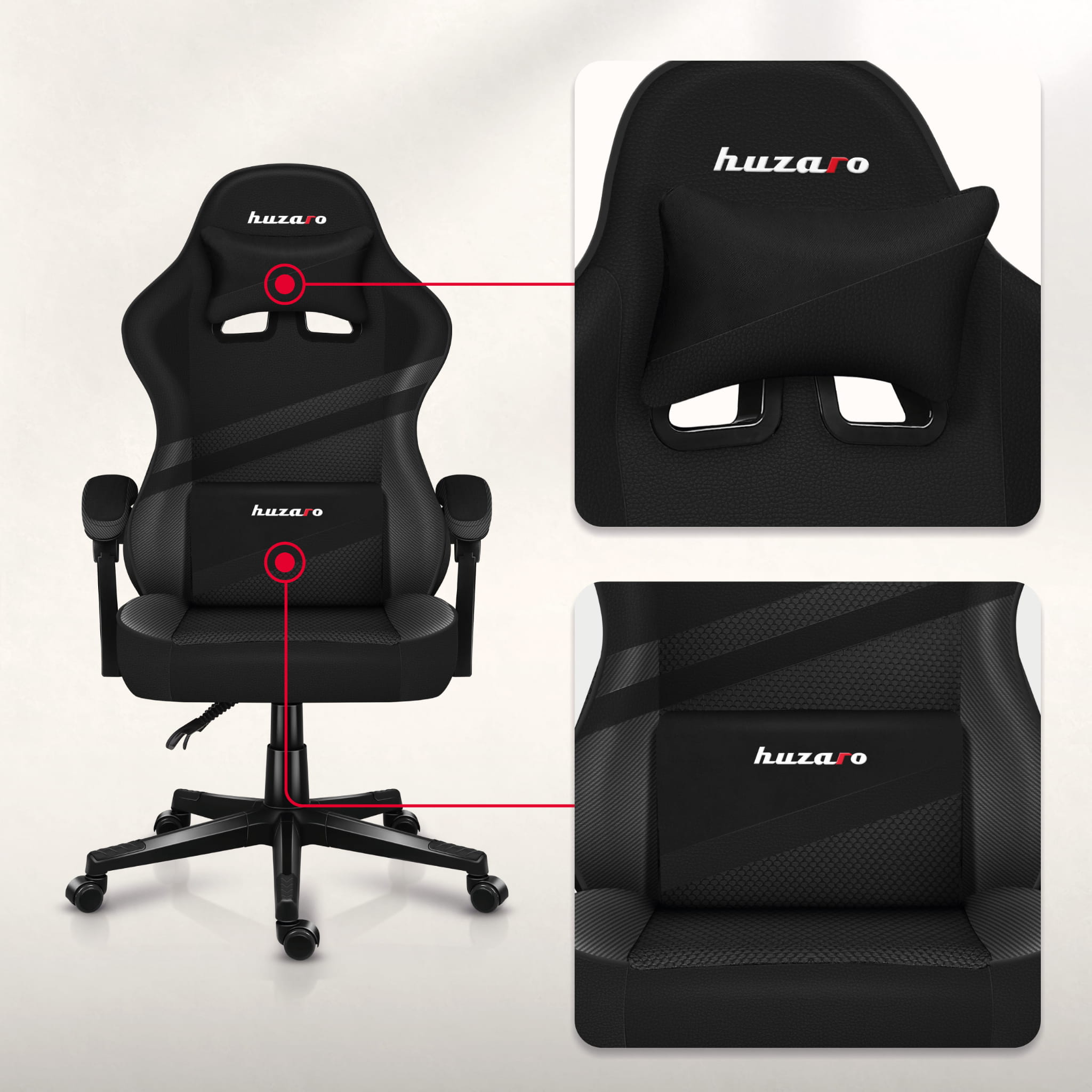 Sillón gaming HUZARO FORCE 4.4 Carbon