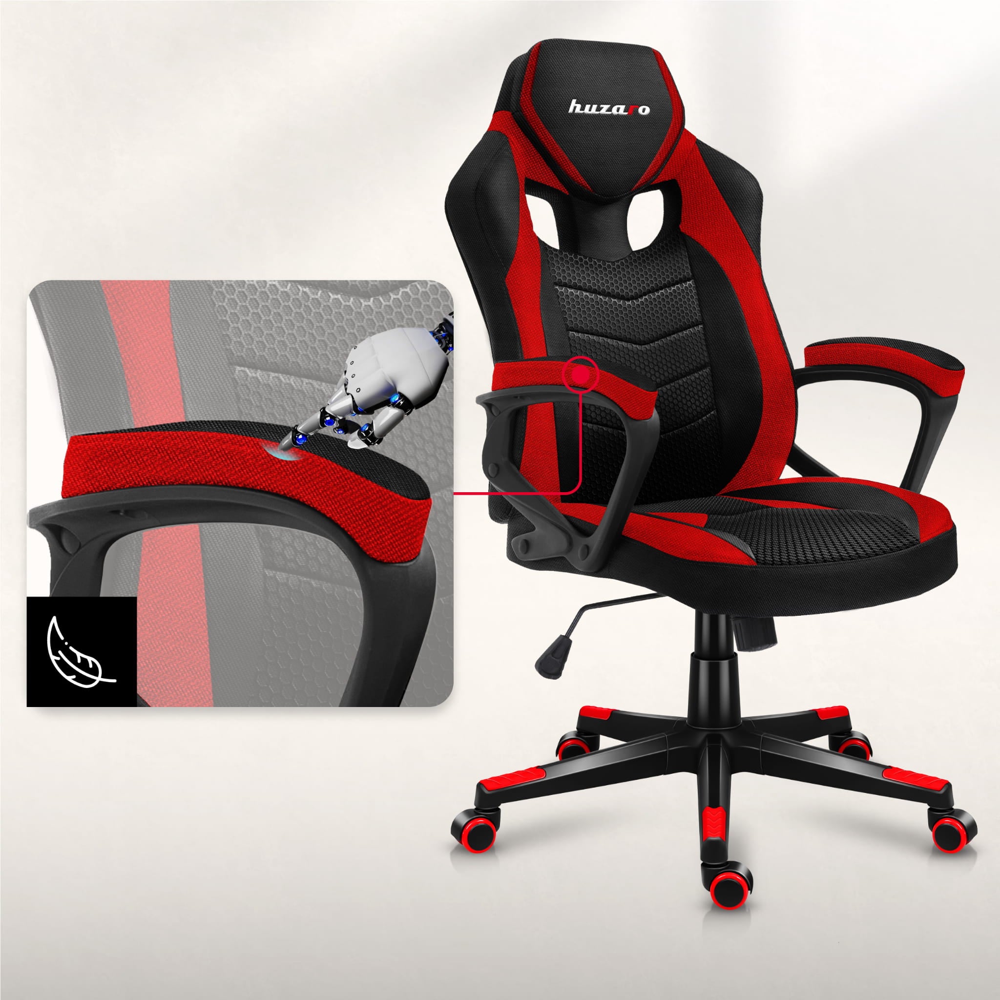 Sillón gaming HUZARO FORCE 2.5 Red Mesh