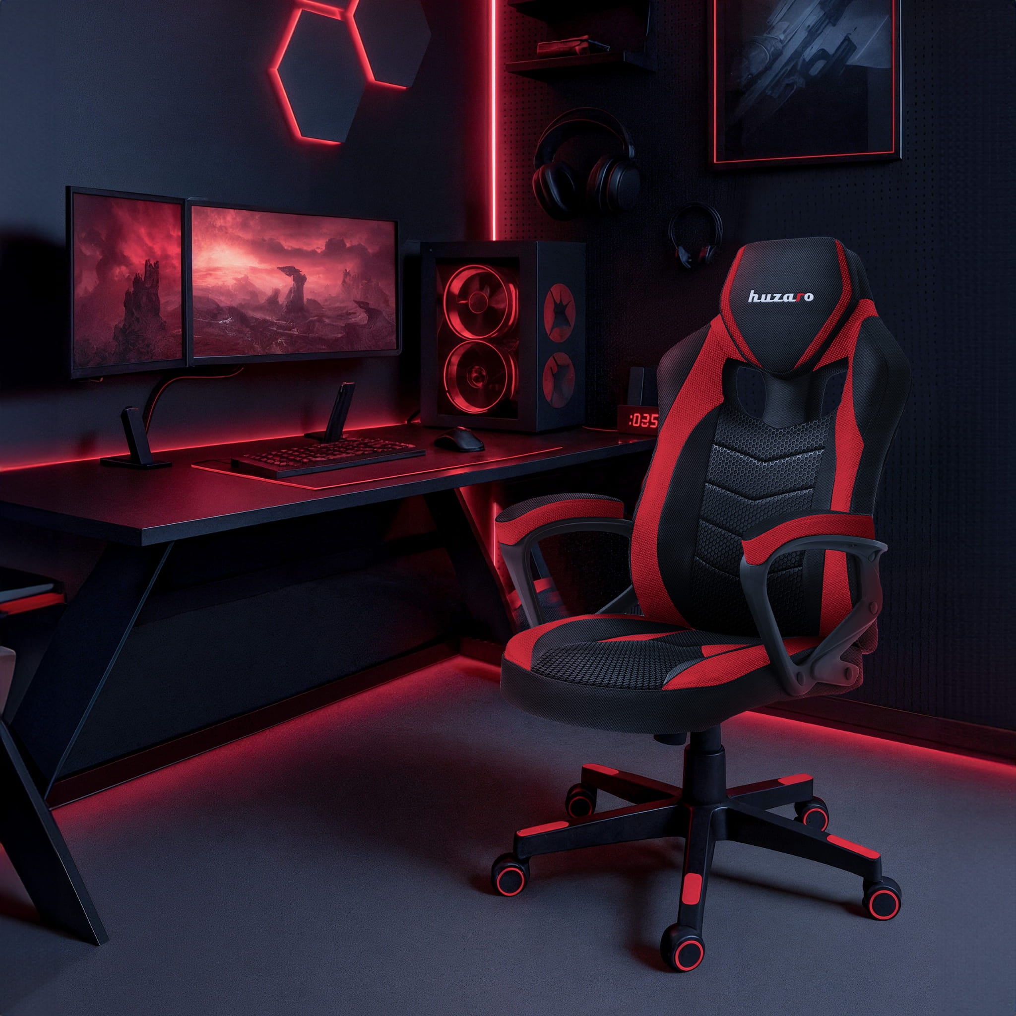 Sillón gaming HUZARO FORCE 2.5 Red Mesh