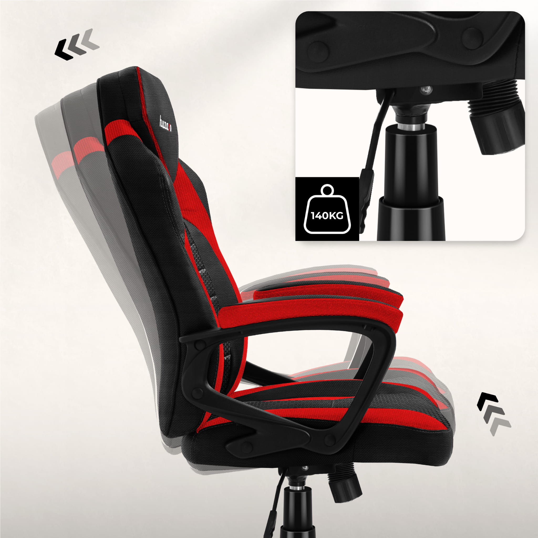 Sillón gaming HUZARO FORCE 2.5 Red Mesh