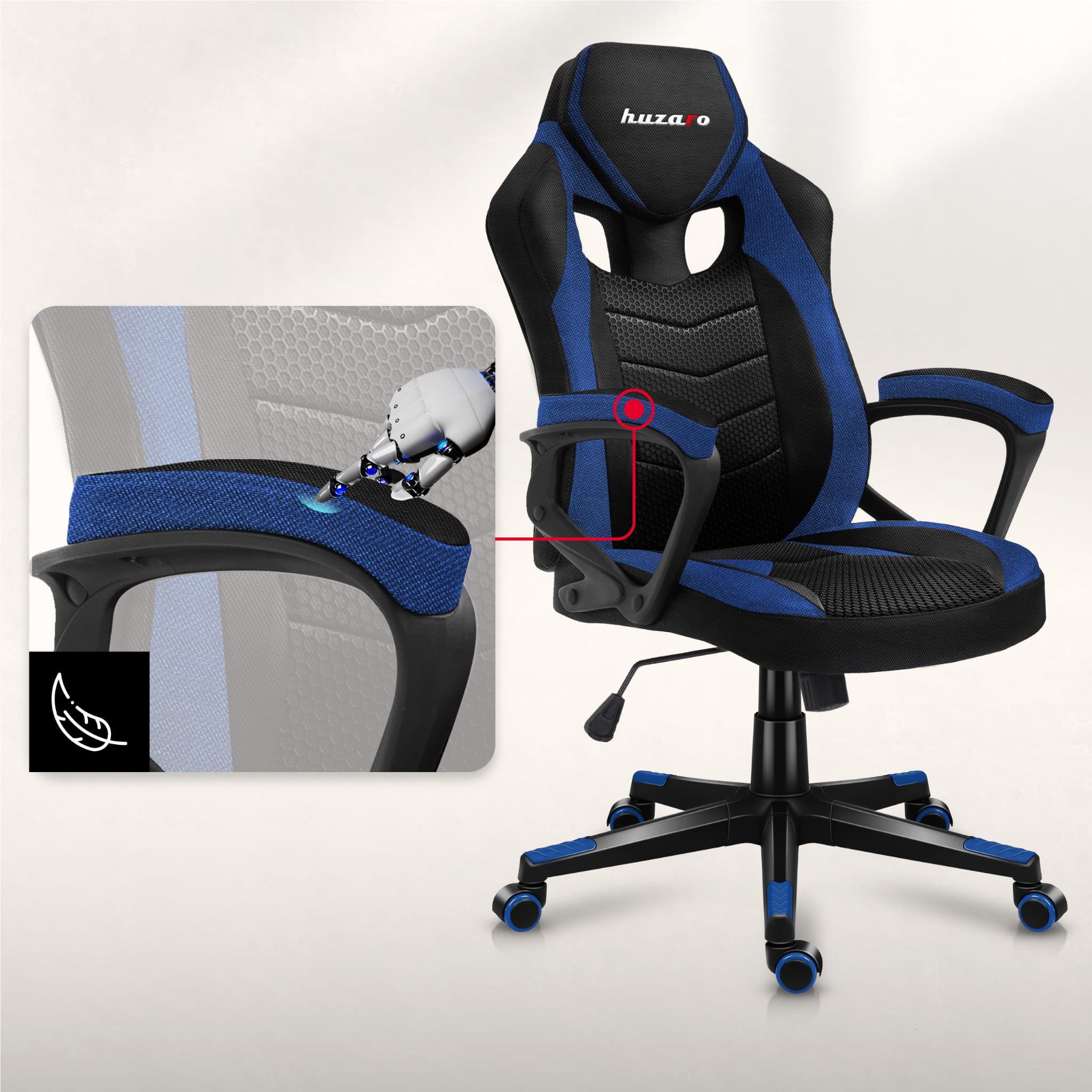 Sillón gaming HUZARO FORCE 2.5 Blue Mesh