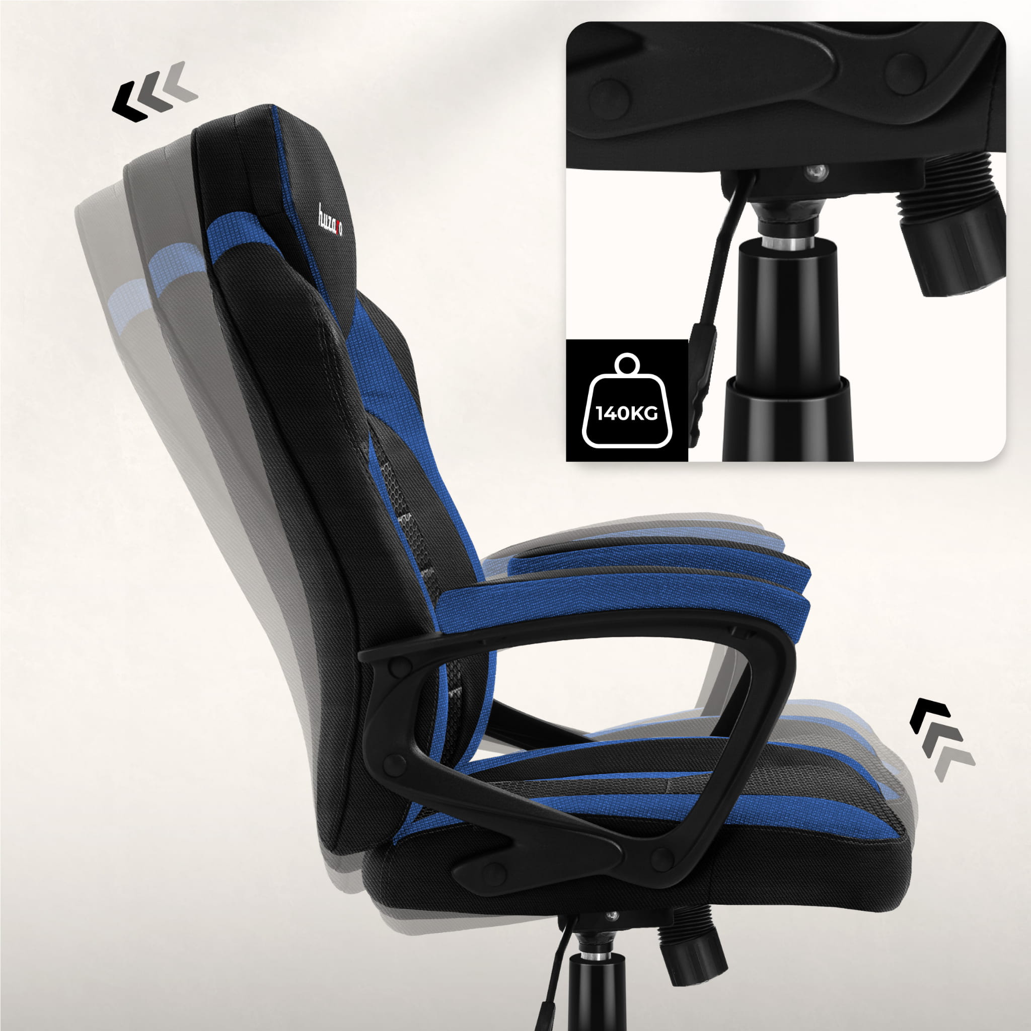 Sillón gaming HUZARO FORCE 2.5 Blue Mesh