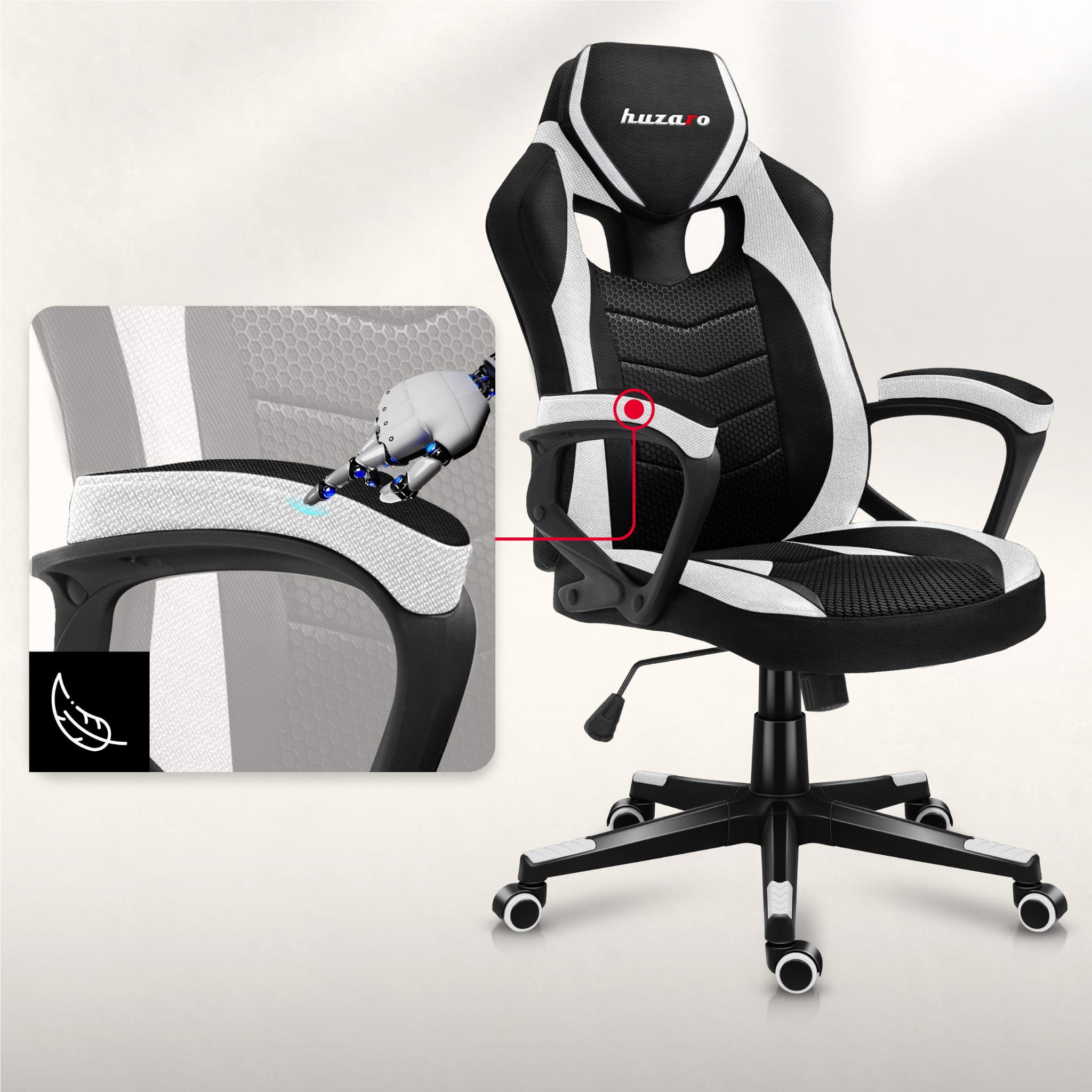 Sillón gaming Huzaro Force 2.5 White Mesh