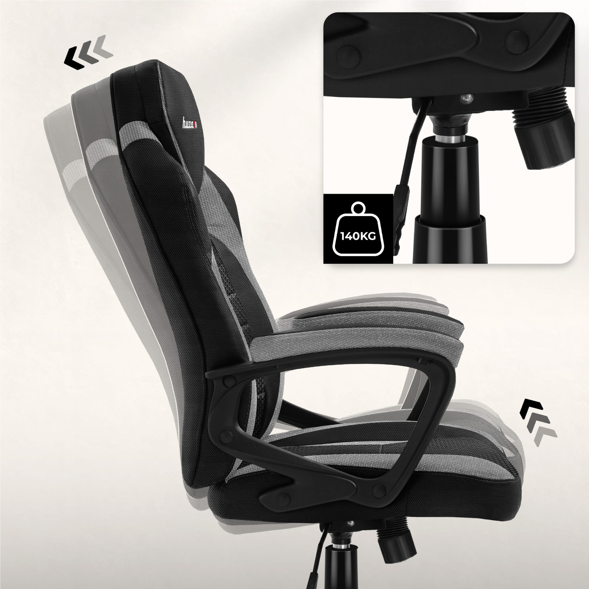 Sillón gaming Huzaro FORCE 2.5 Grey Mesh