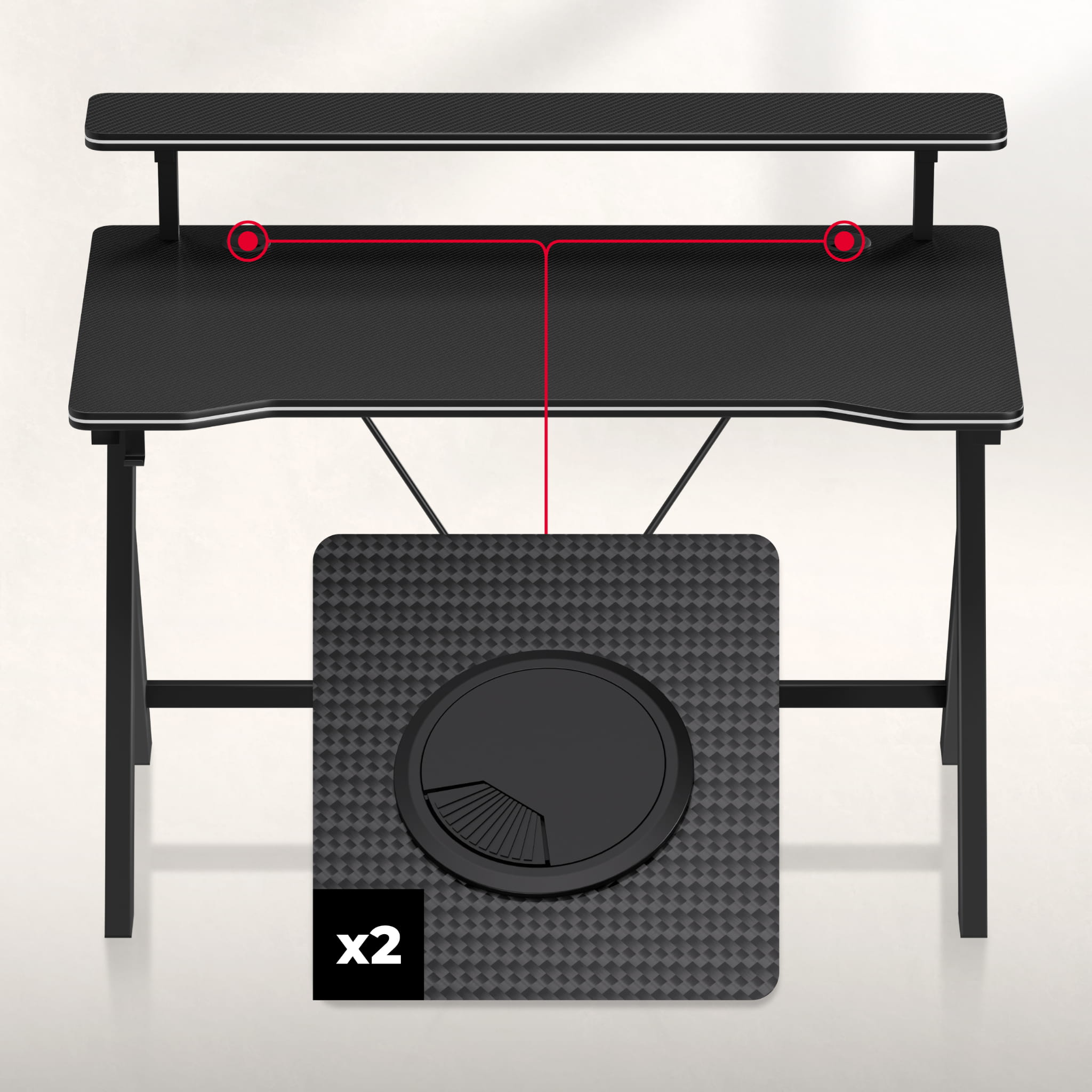 Escritorio para videojuegos de 120 cm Huzaro Hero 1.9 Black