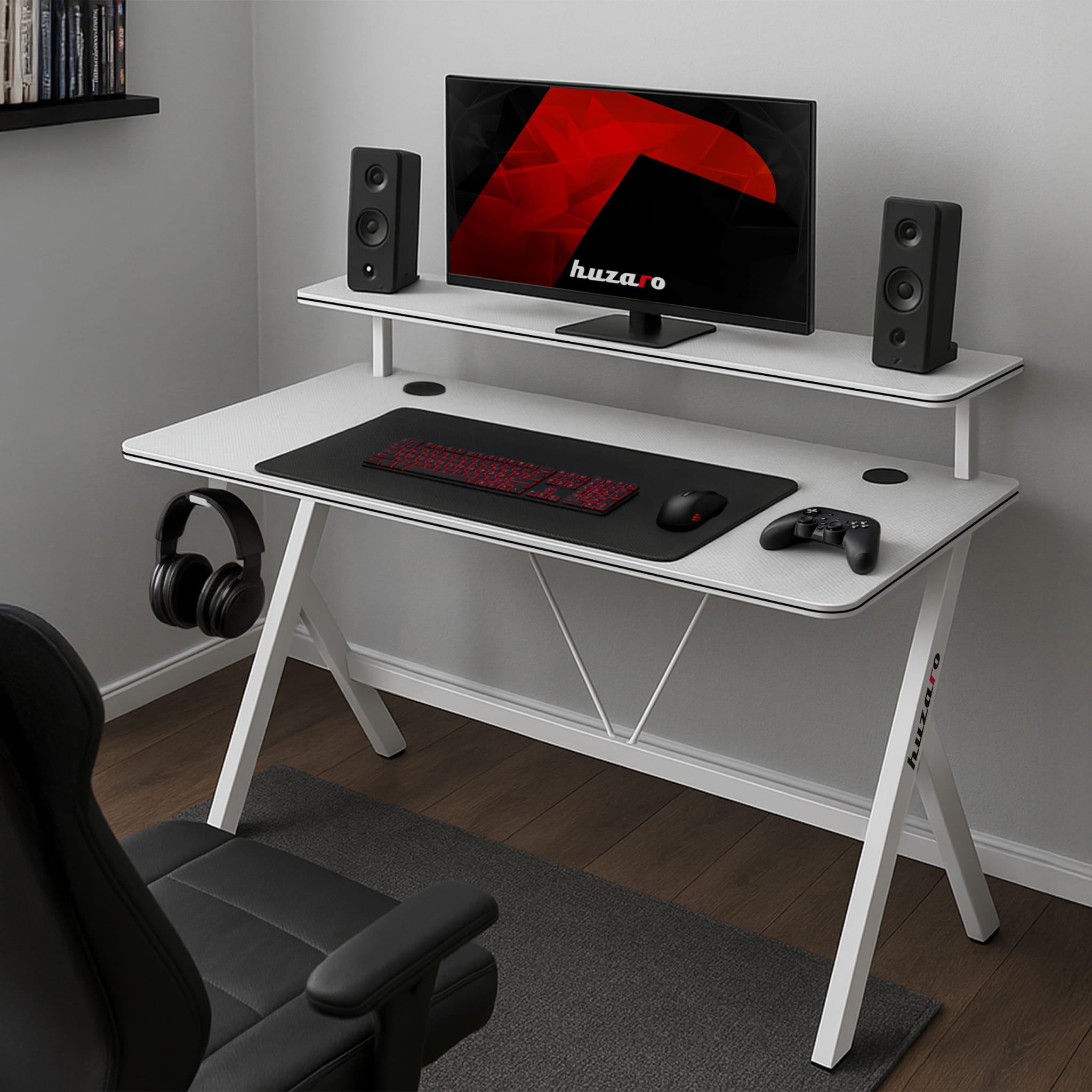 Escritorio para videojuegos de 120 cm Huzaro Hero 1.9 Blanco