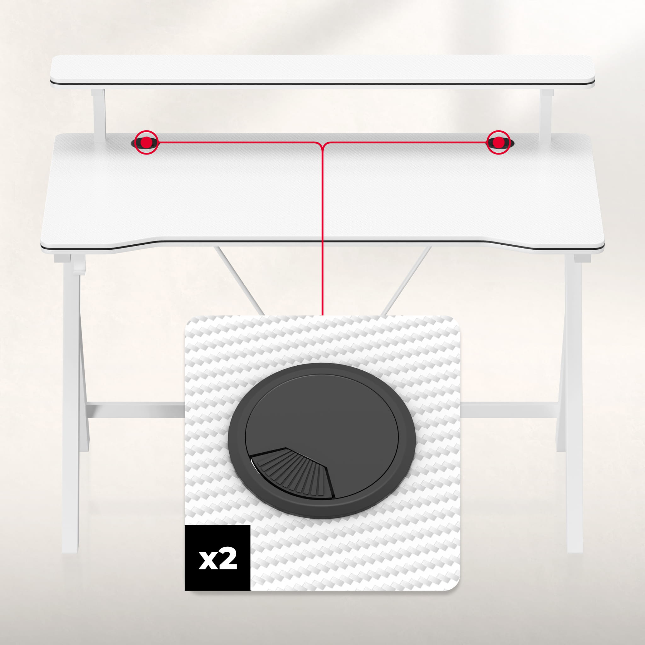 Escritorio para videojuegos de 120 cm Huzaro Hero 1.9 Blanco