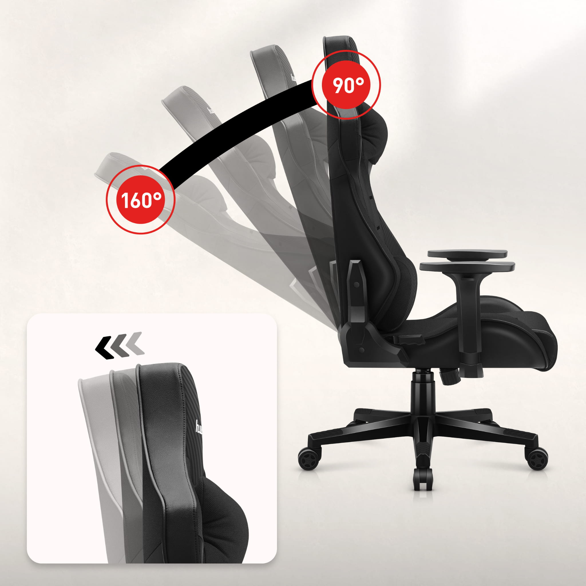 Sillón gaming HUZARO FORCE 7.6 Negro