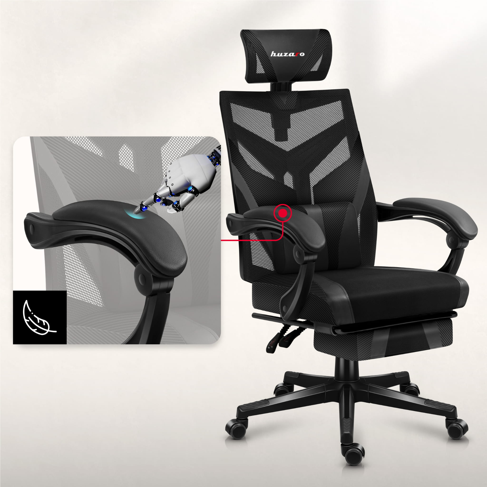 Sillón gaming HUZARO COMBAT 5.0 Negro