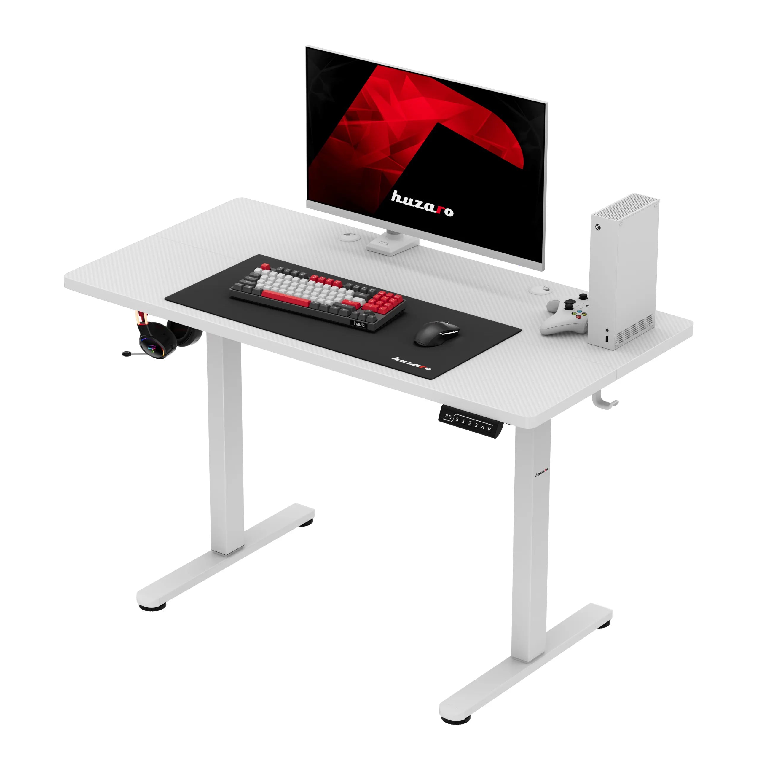 Escritorio eléctrico para gaming Huzaro Hero 8.1 White de 120 cm