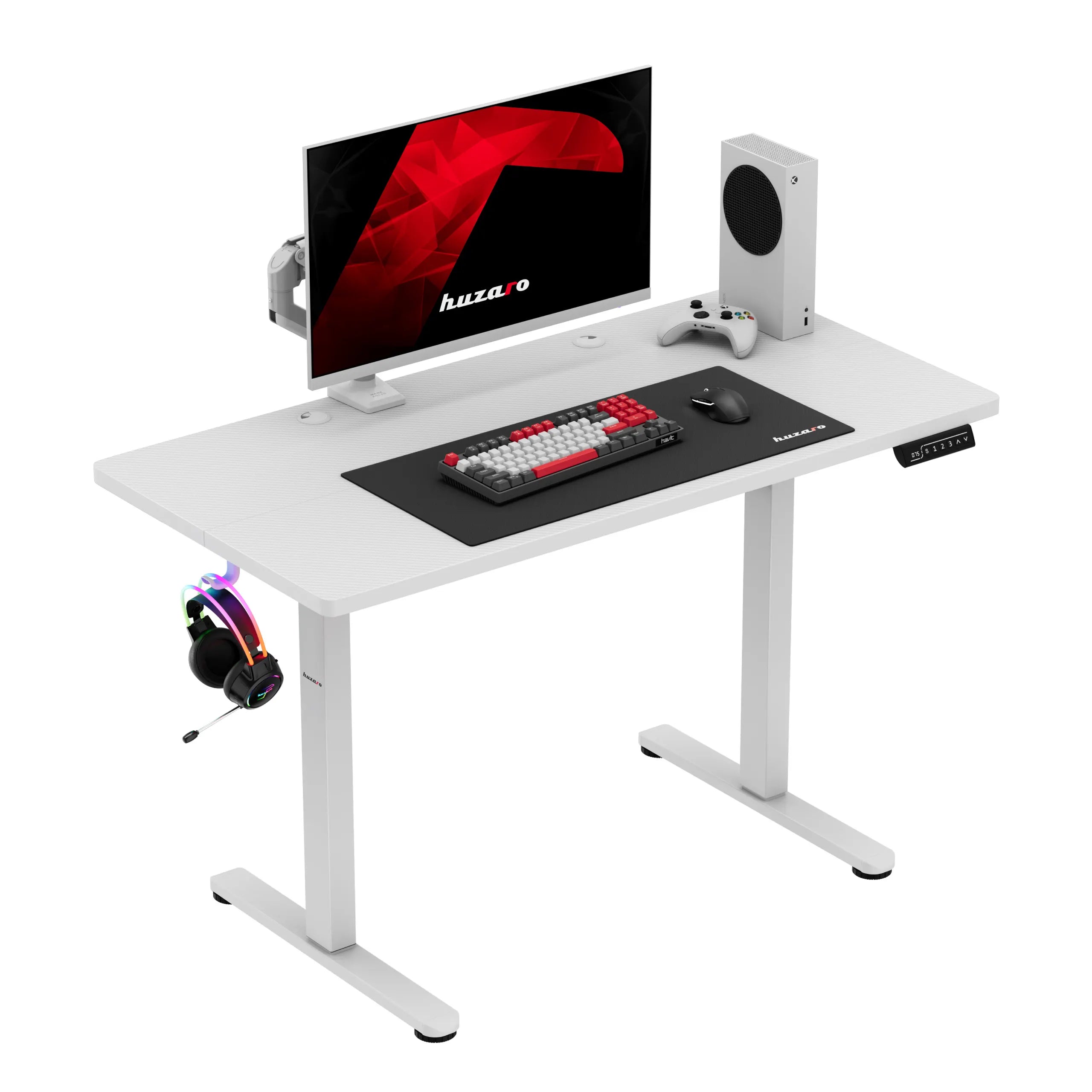 Escritorio eléctrico para gaming Huzaro Hero 8.1 White de 120 cm