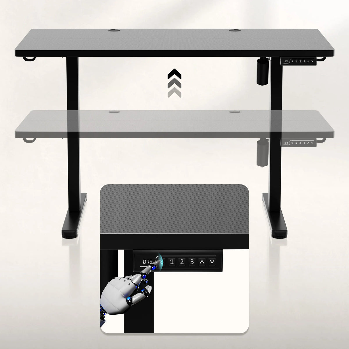 Escritorio eléctrico para gaming Huzaro Hero 8.1 Black de 120 cm