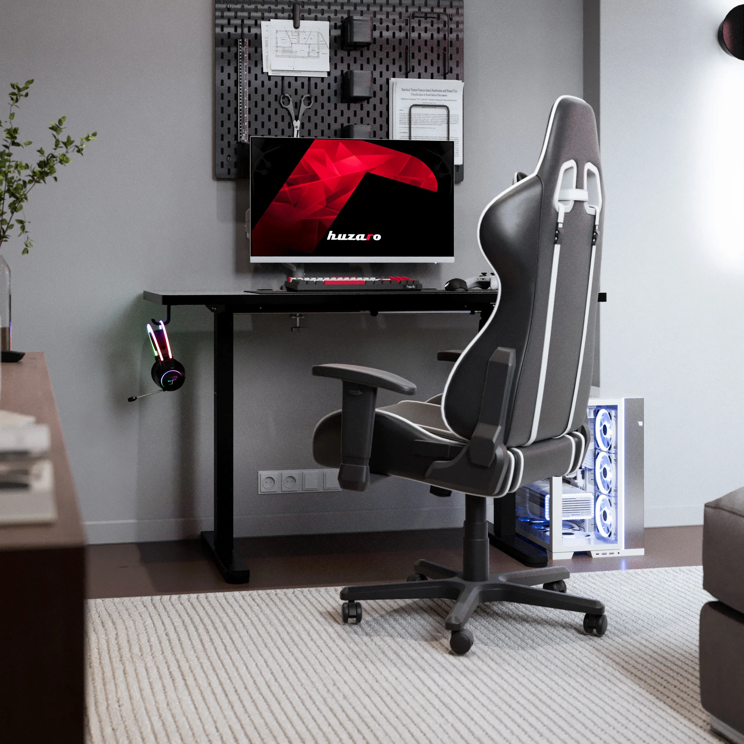 Escritorio eléctrico para gaming Huzaro Hero 8.1 Black de 120 cm