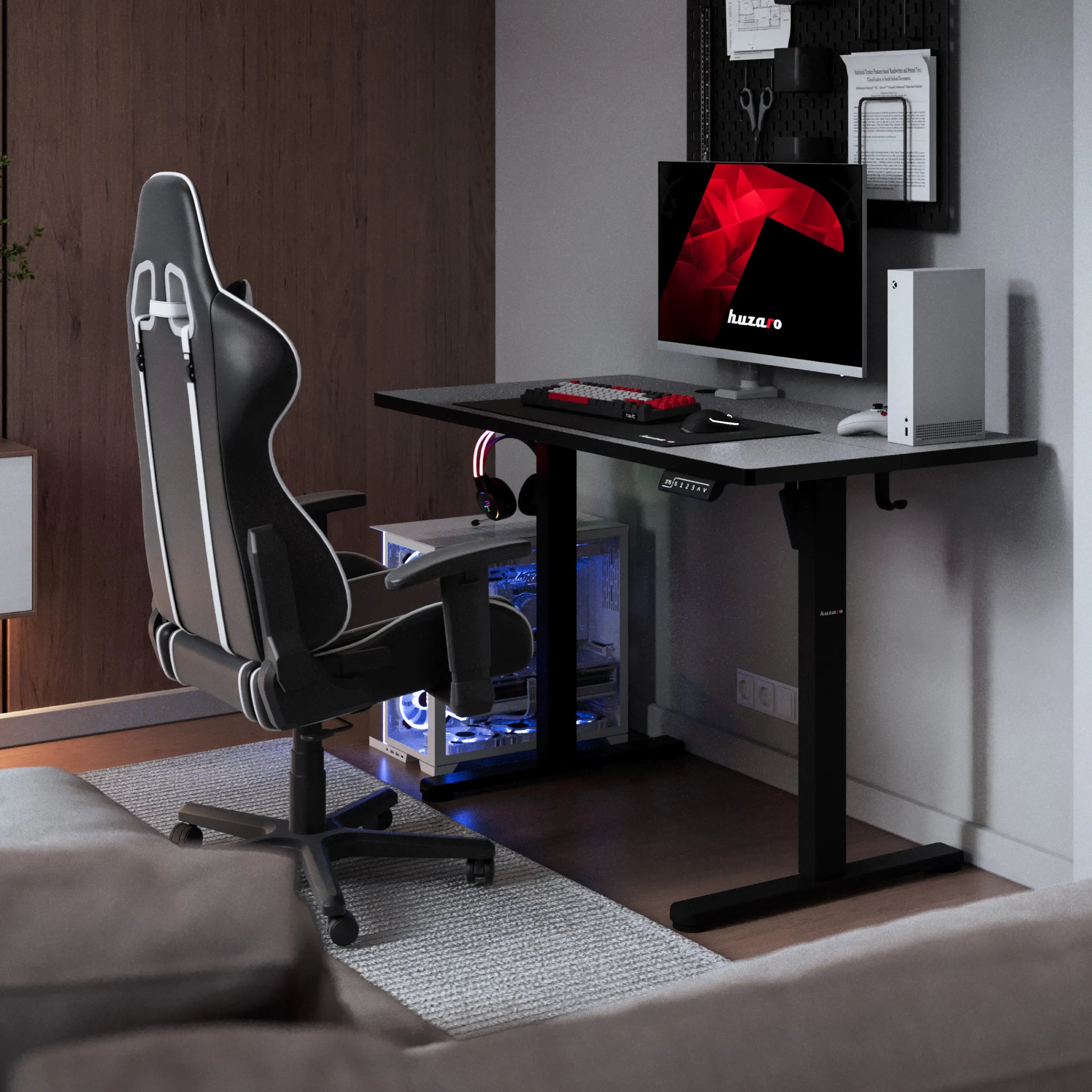 Escritorio eléctrico para gaming Huzaro Hero 8.1 Black de 120 cm