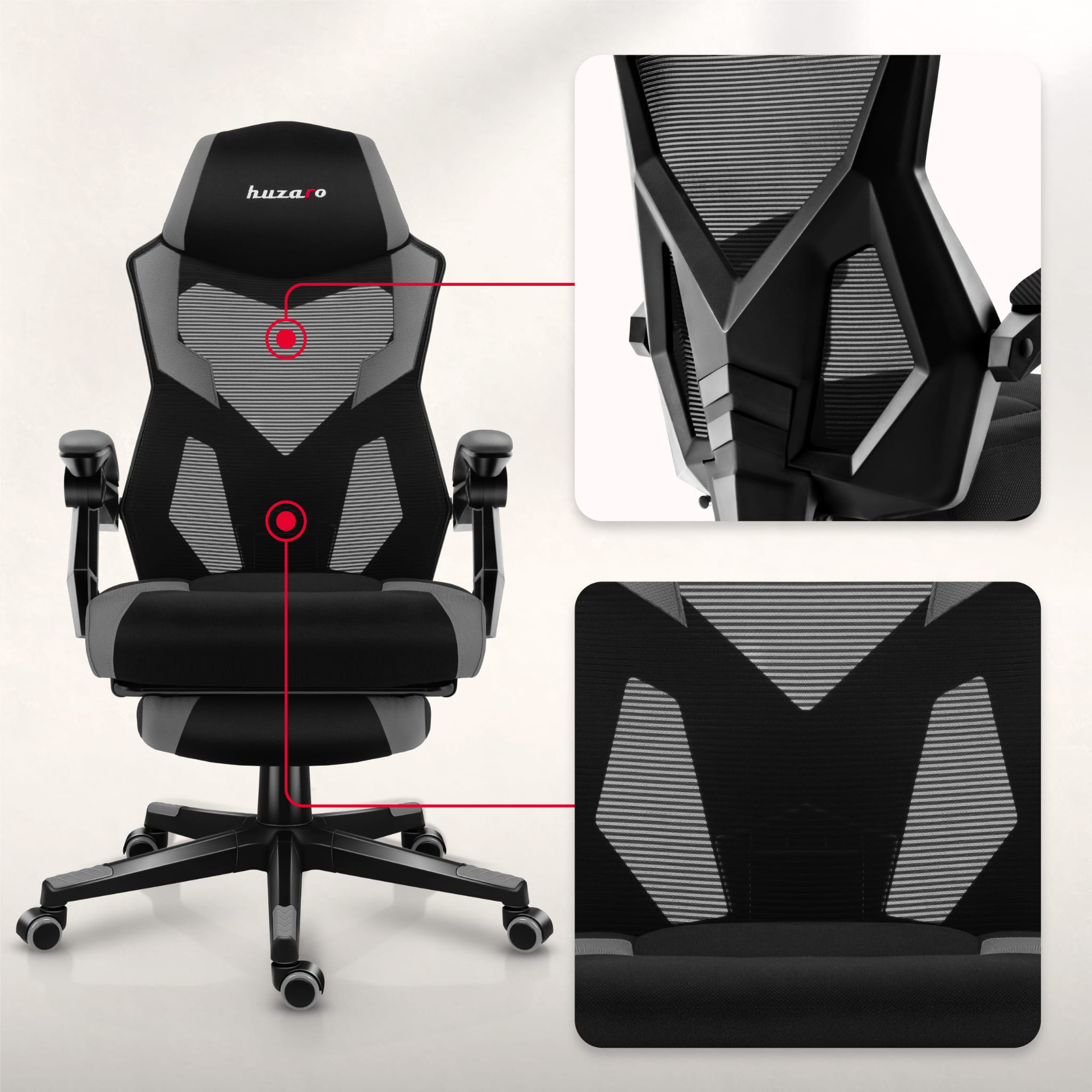 Sillón gaming Huzaro Combat 3.1 Grey