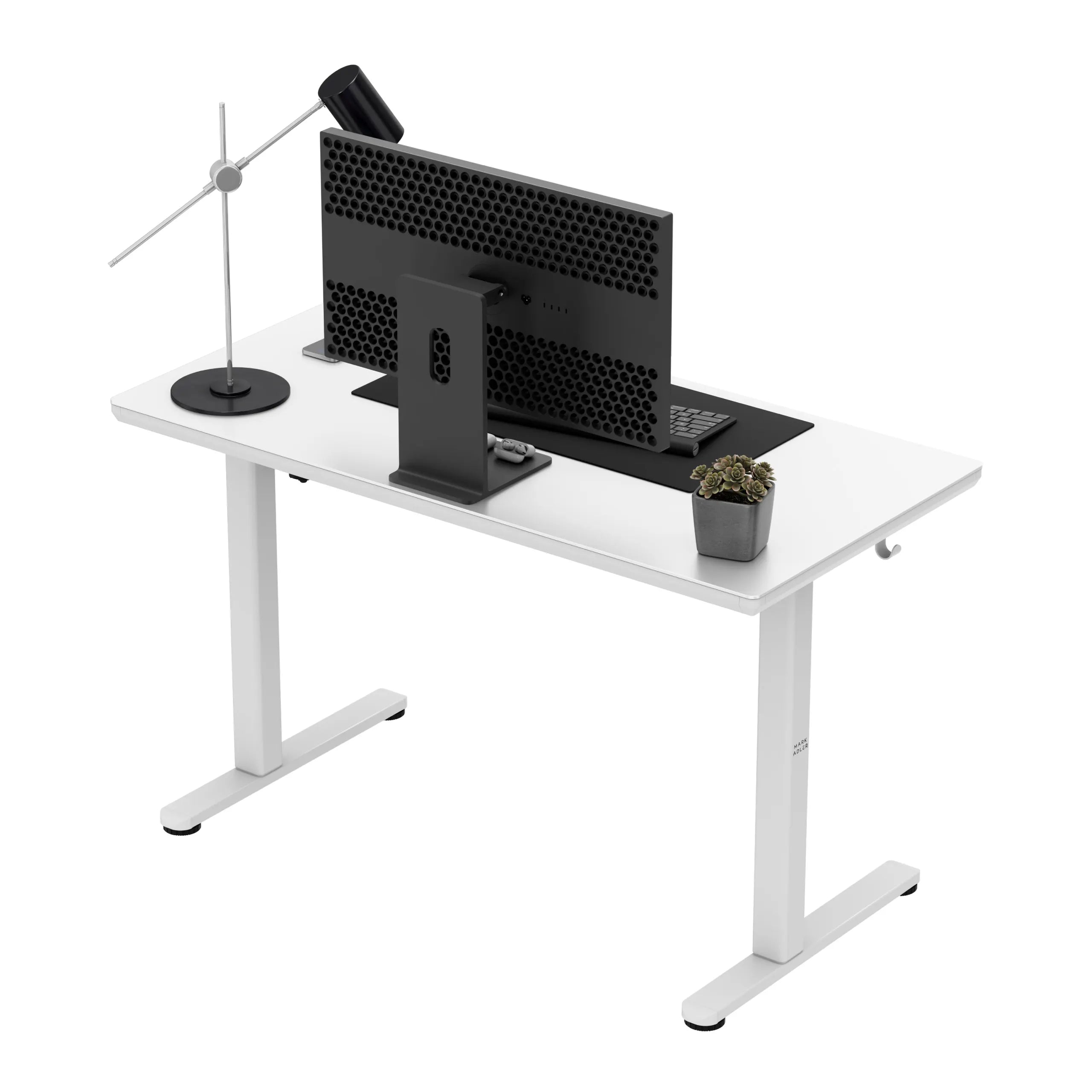 Escritorio eléctrico con tablero de cristal Mark Adler Leader 8.5 White