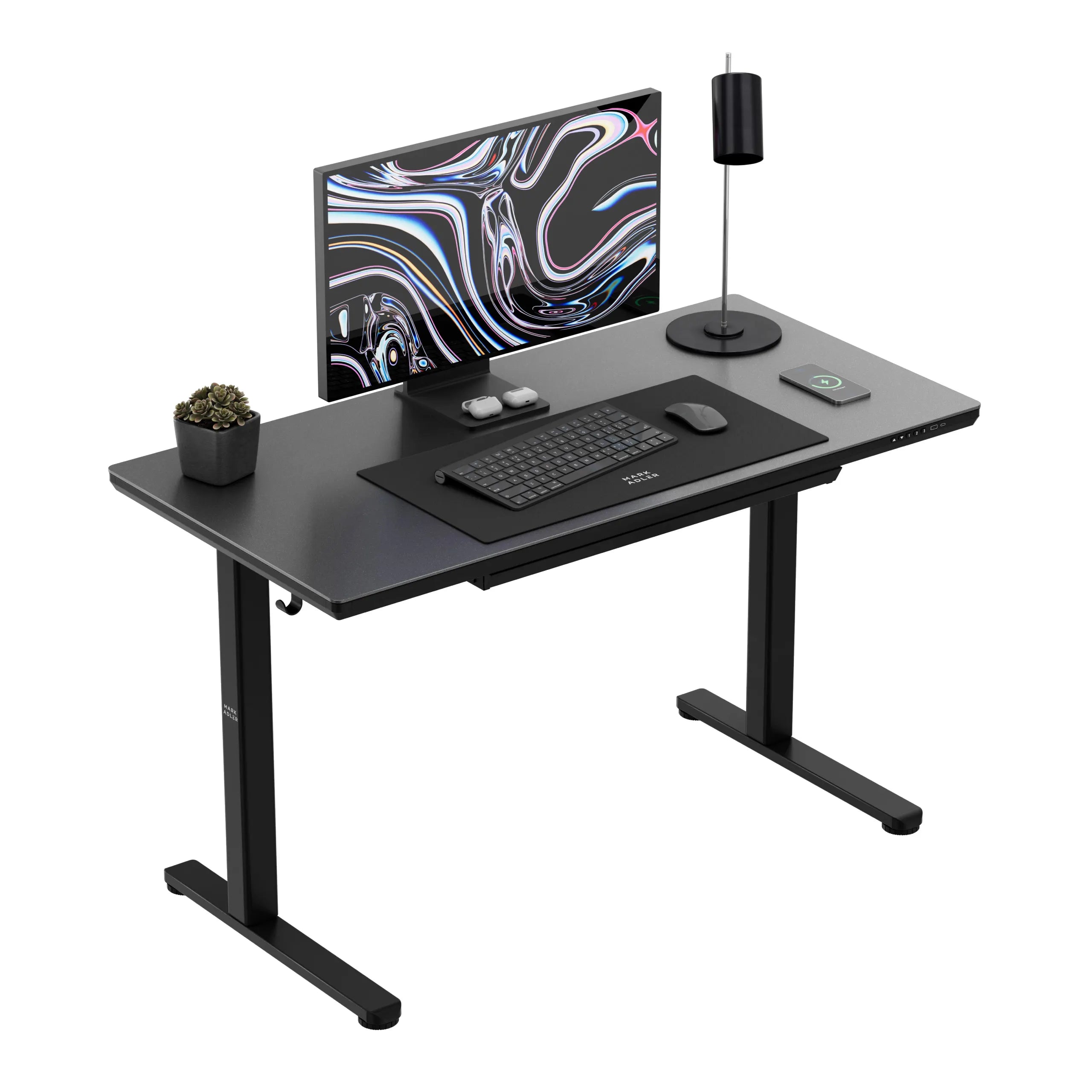 Escritorio eléctrico con tablero de cristal Mark Adler Leader 8.5 Black