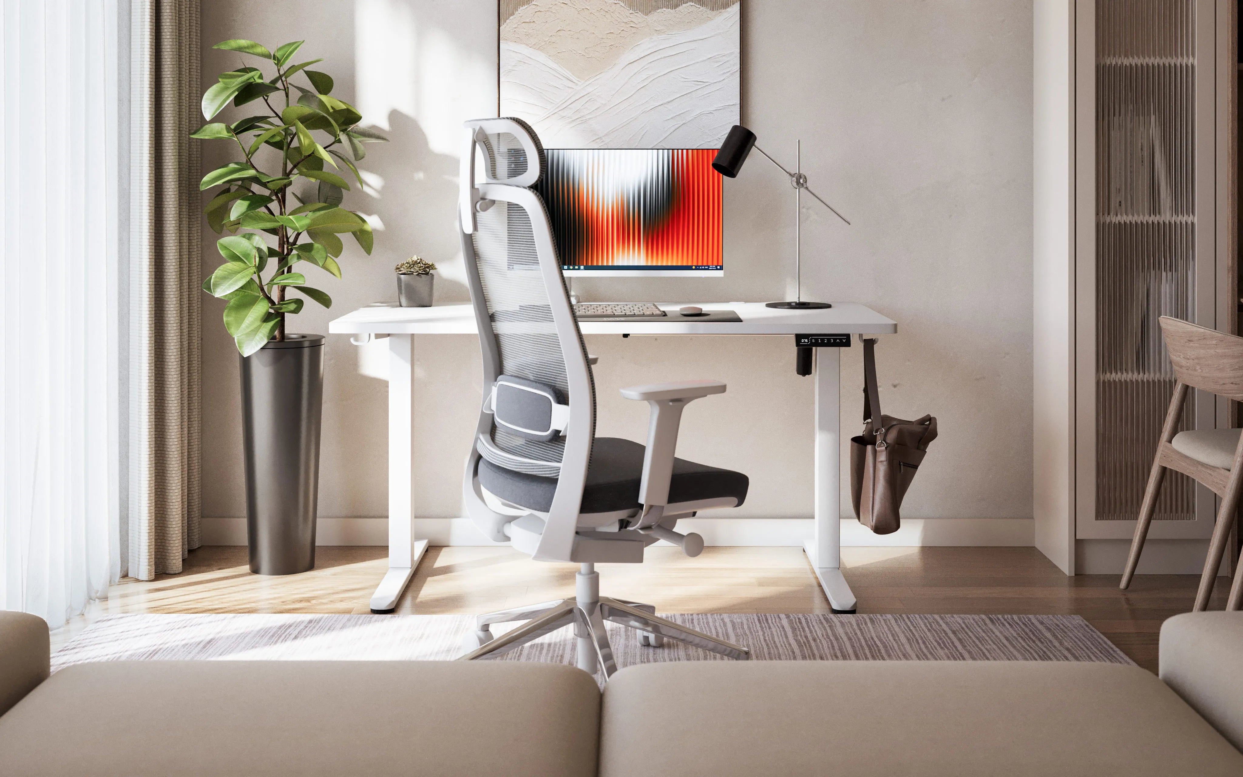 Escritorio eléctrico Mark Adler Leader 7.3 White de 140 cm