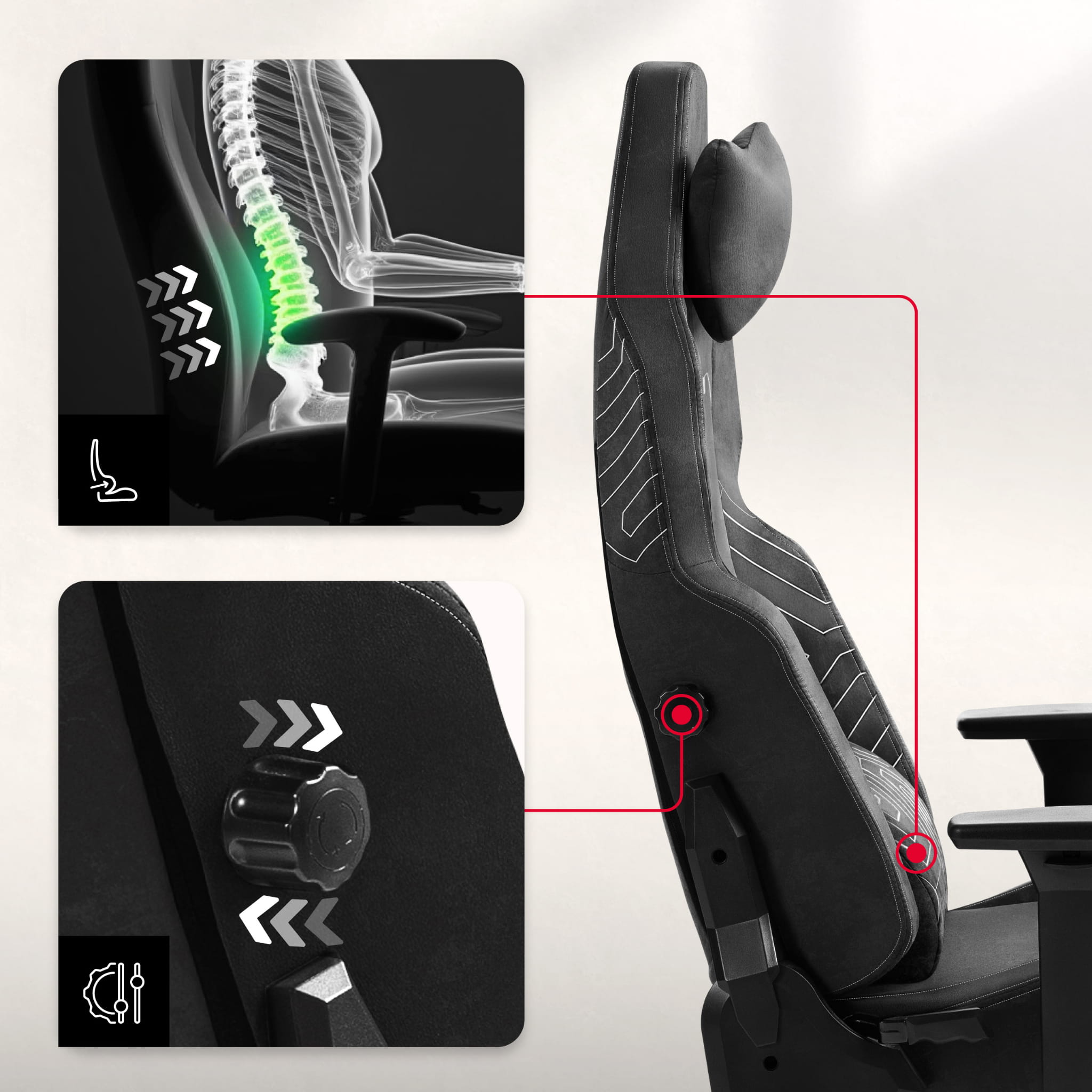 Sillón gaming HUZARO FORCE 8.1 Negro
