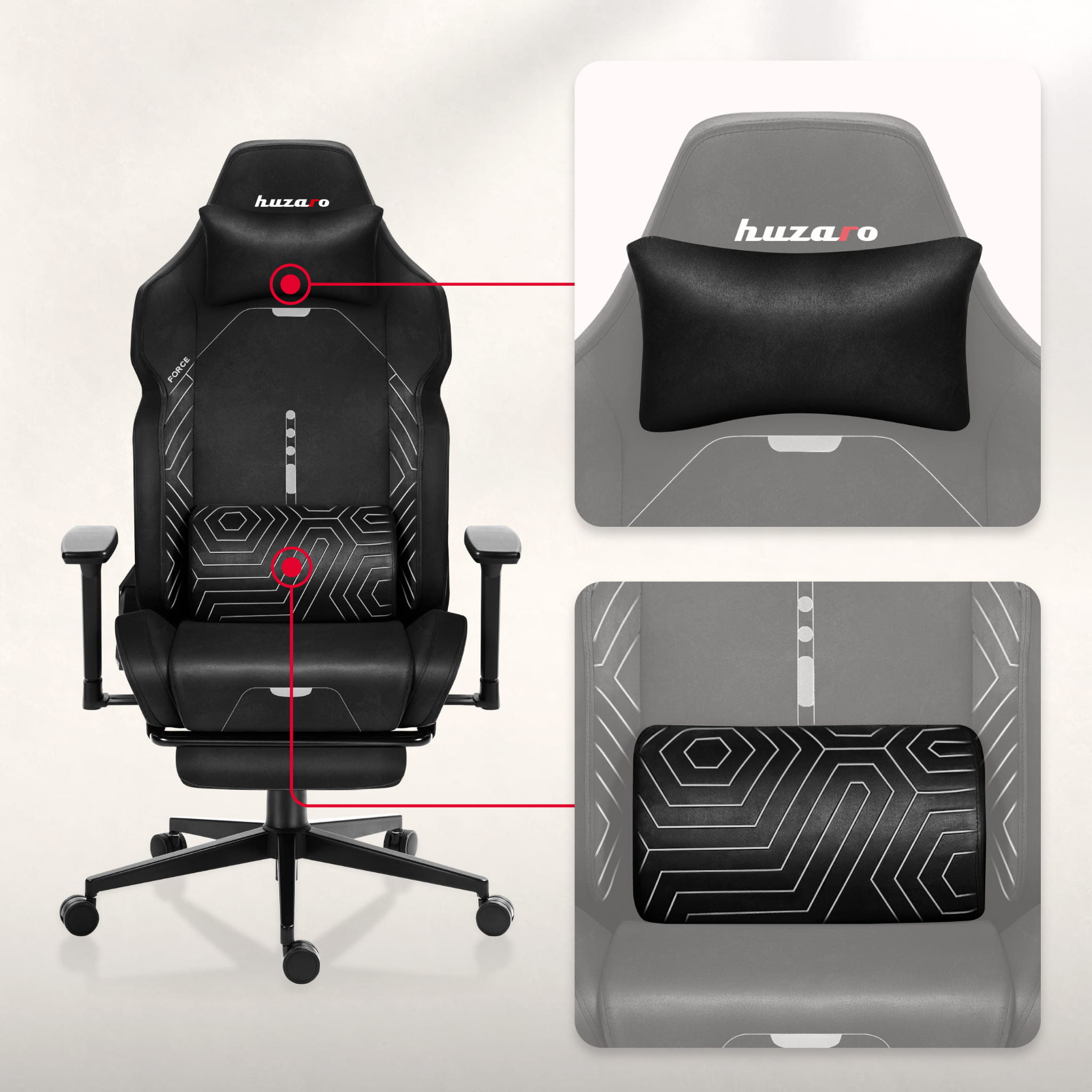 Sillón gaming HUZARO FORCE 8.1 Negro
