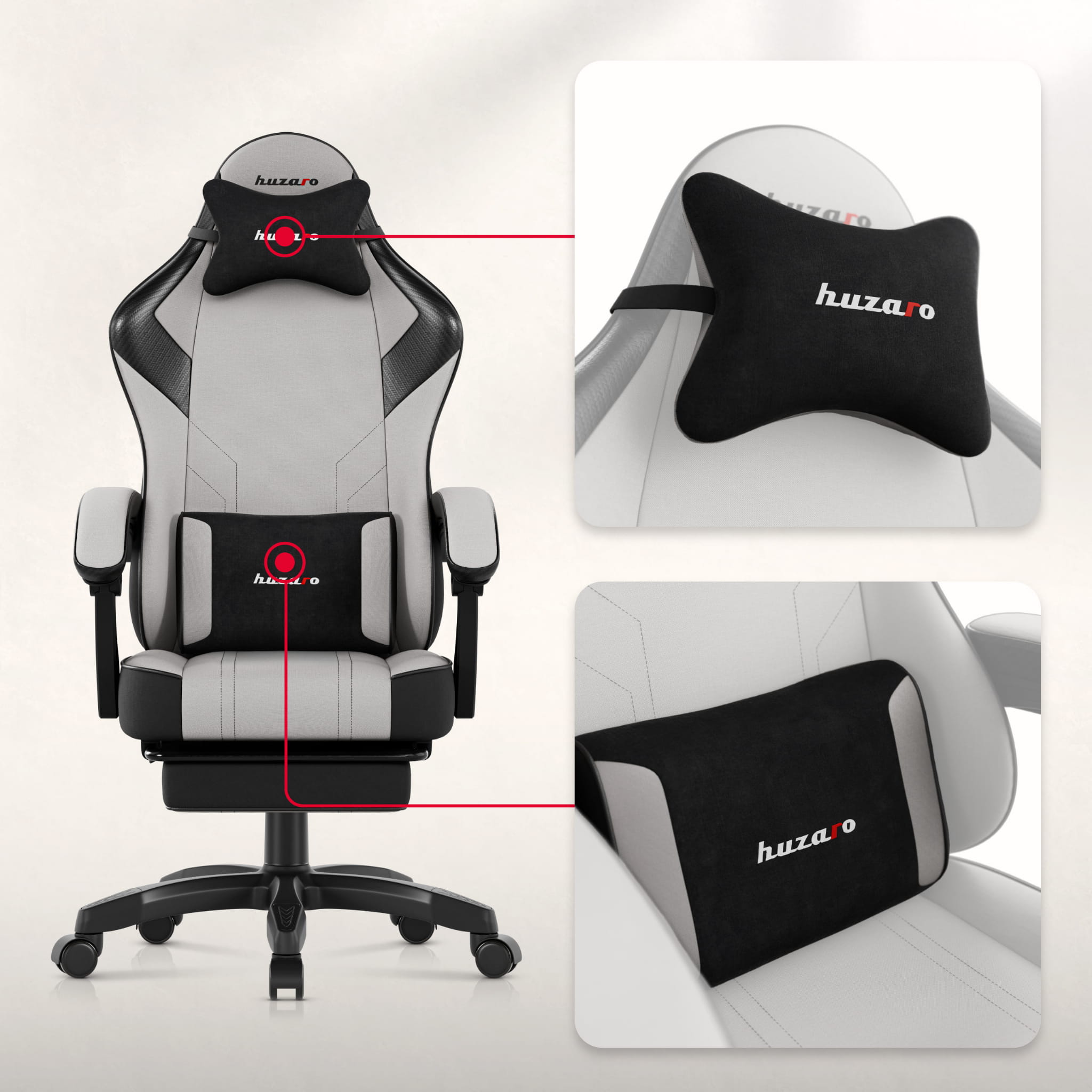 Sillón gaming Huzaro Force 3.7 Grey
