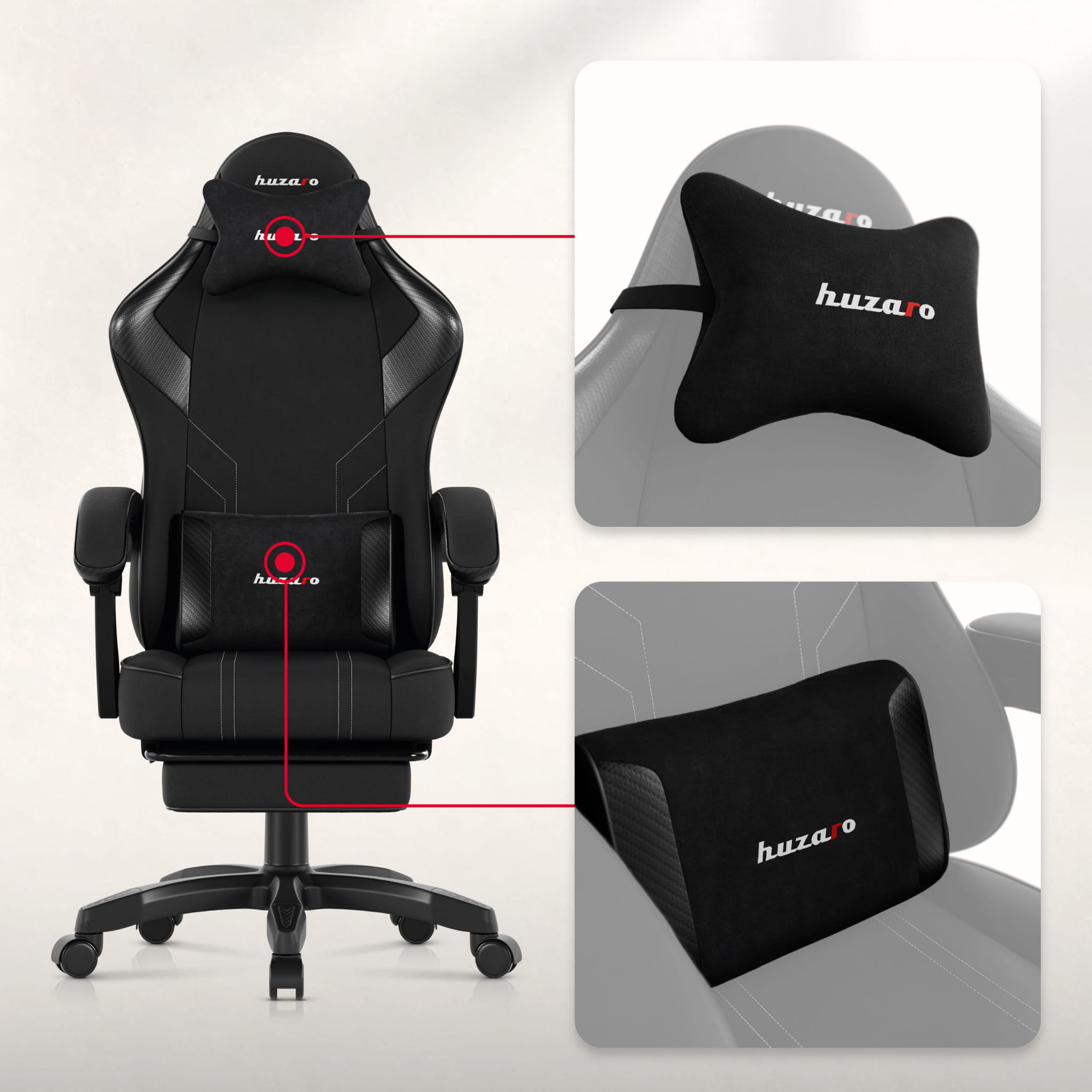 Sillón gaming Huzaro Force 3.7 Carbon Black