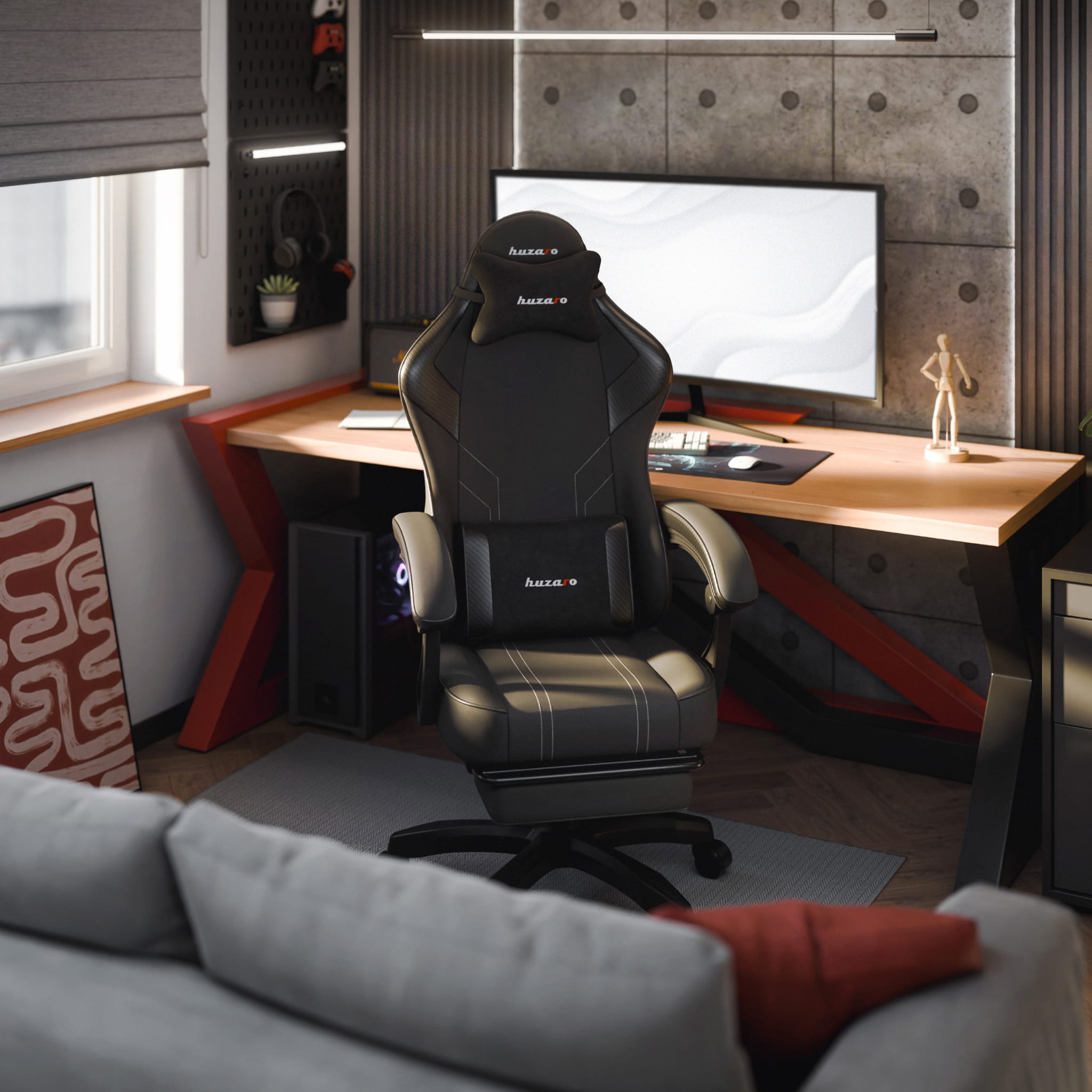 Sillón gaming Huzaro Force 3.7 Carbon Black