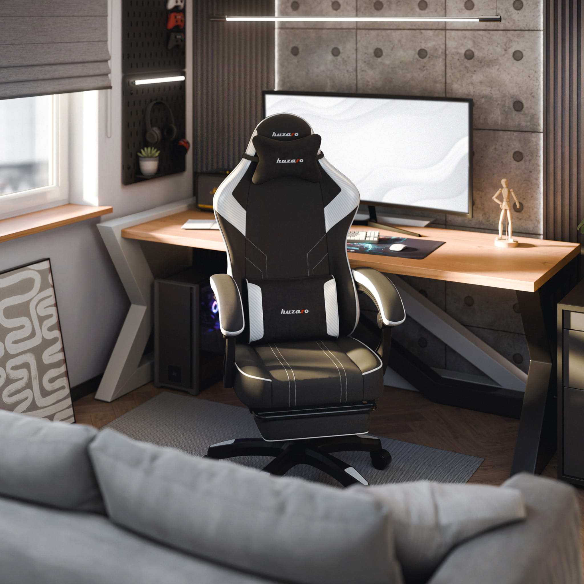 Sillón gaming Huzaro Force 3.7 White Carbon