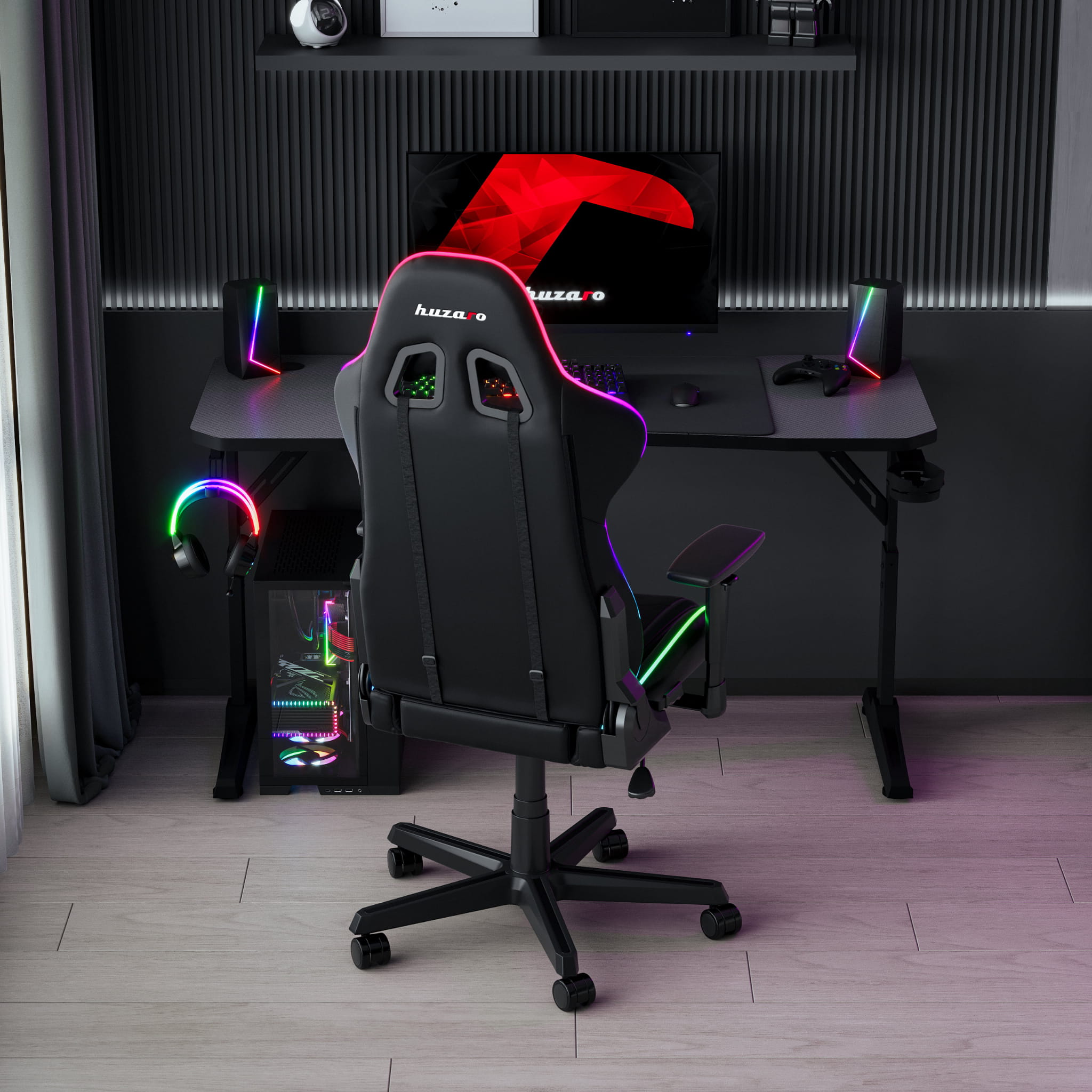 Escritorio para videojuegos Huzaro Hero 3.6 Black de 140 cm
