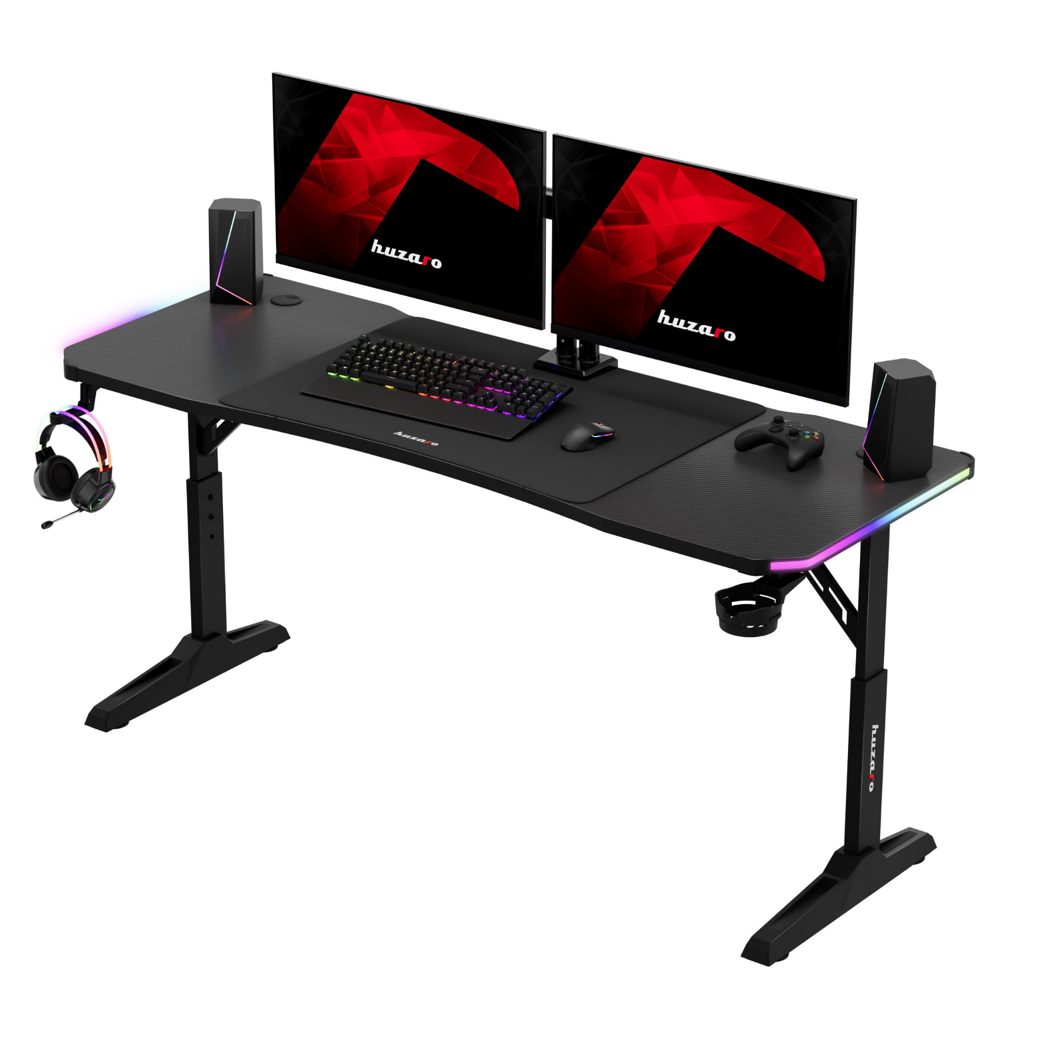 Escritorio para videojuegos Led Huzaro Hero 4.6 RGB Negro 160 cm